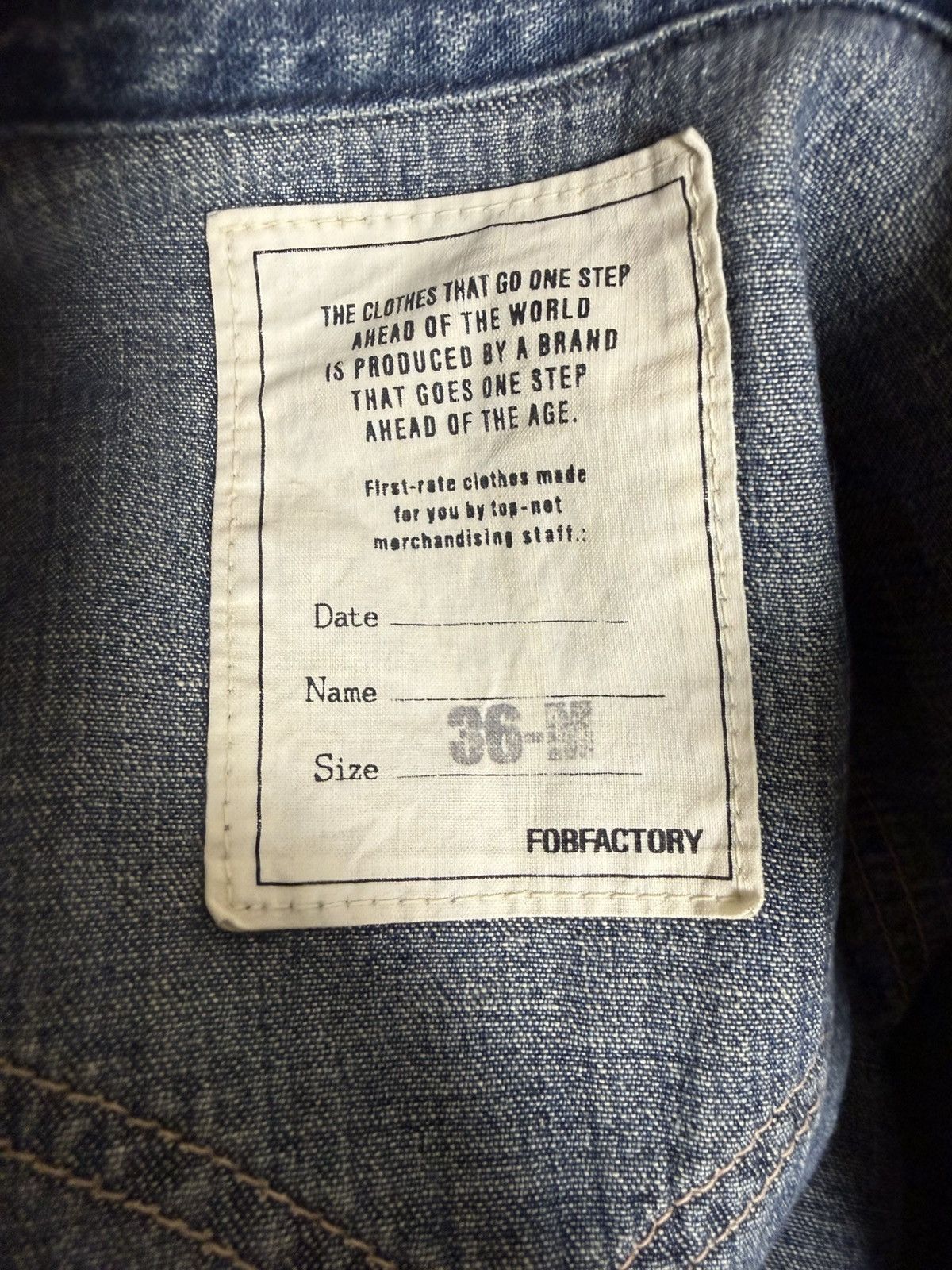 FOB Factory FOB Factory F3152 Denim Western Shirt – Made in Japan – M Size US M / EU 48-50 / 2 - 7 Thumbnail