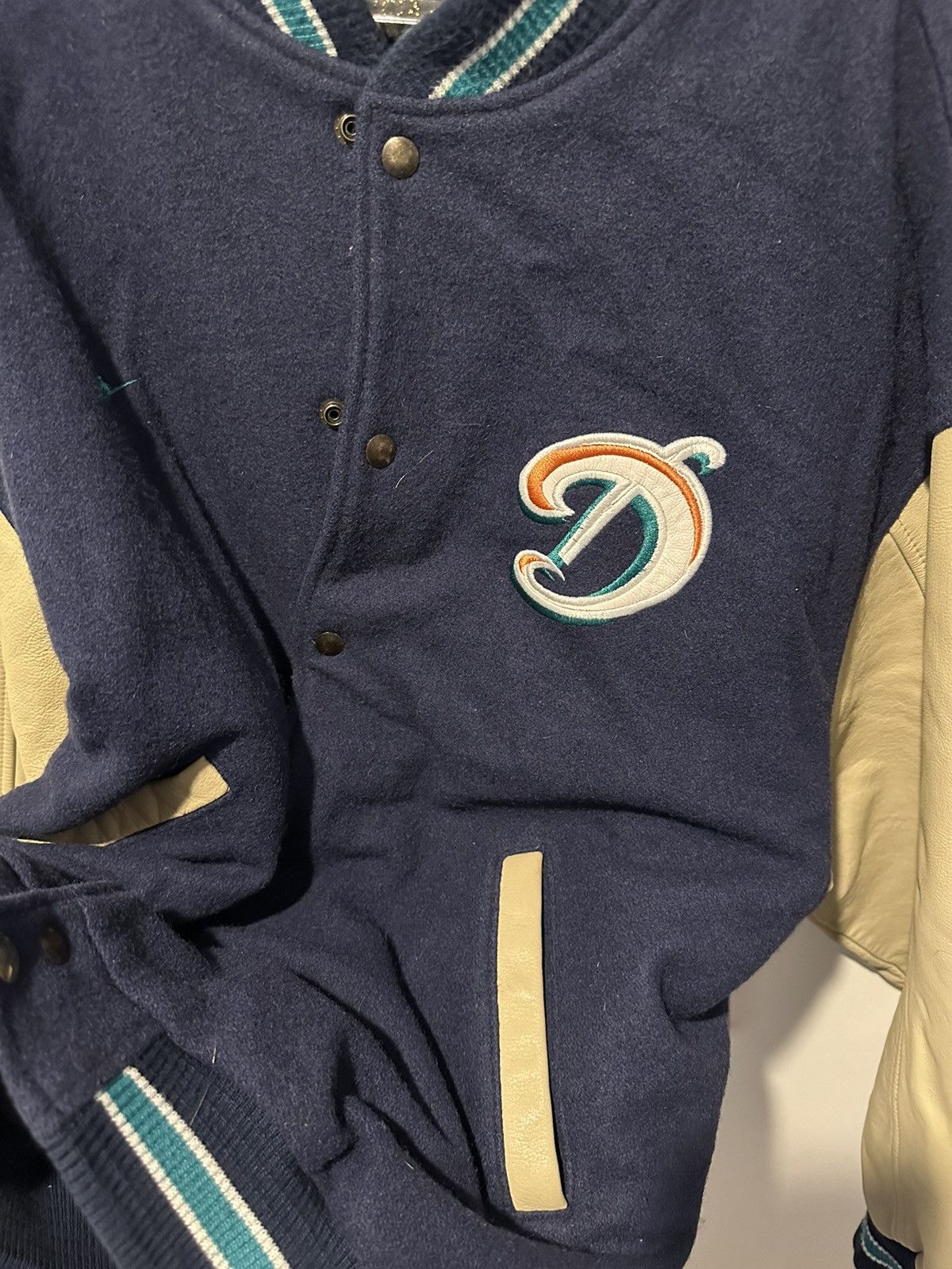 Nike Nike Lederjacke Miami Dolphins Size XL Leather Jacket Size US XL / EU 56 / 4 - 8 Thumbnail