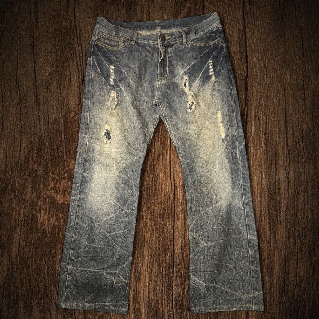 Hysteric Glamour 🔥🇯🇵 Baggy Japanese Seditionaries Claw Mark Distressed Jeans Size US 36 / EU 52 - 2 Thumbnail