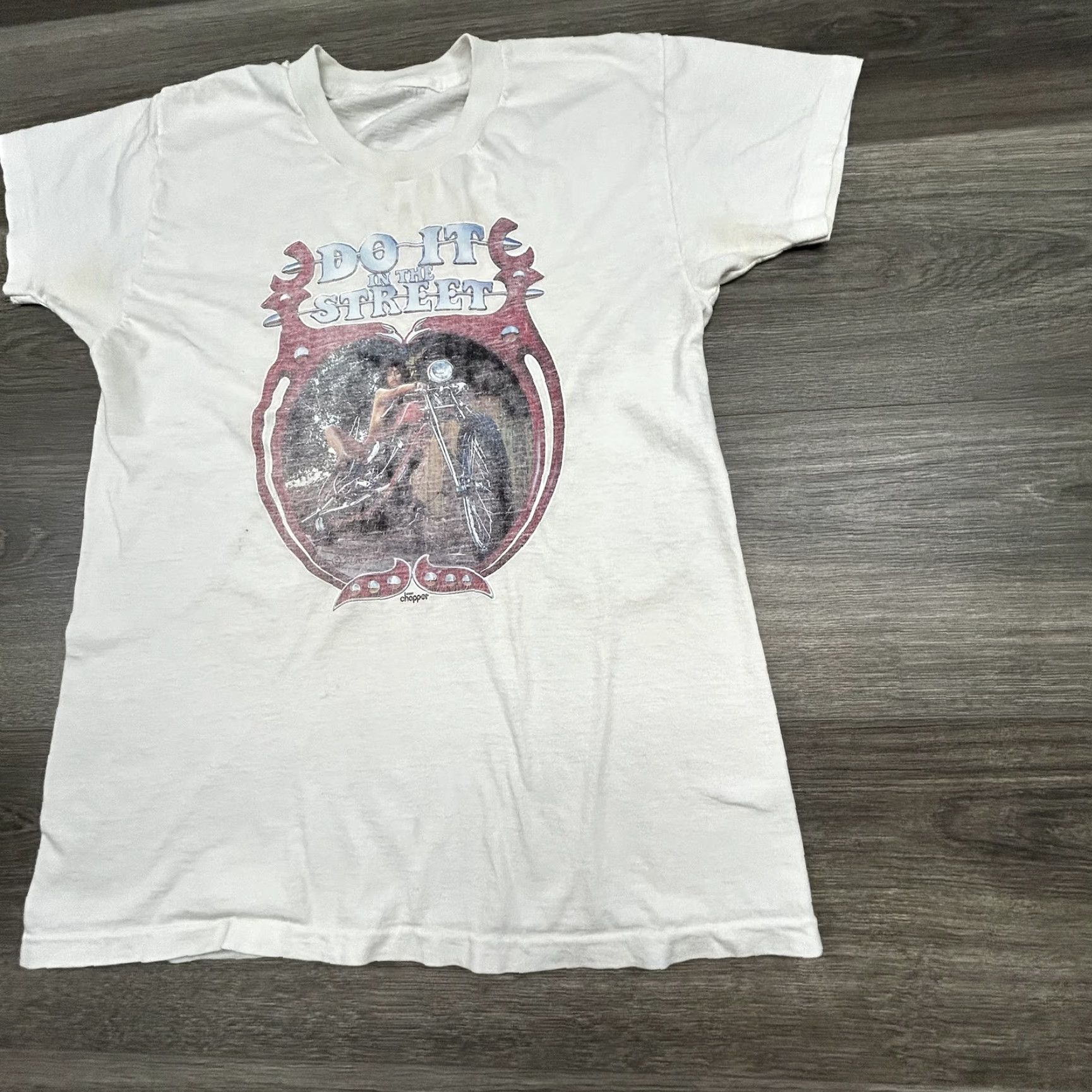 Honda VINTAGE Honda Shirt Mens S White 70s Graphic Do It In The Street Chopper Motocross Back HONDA Logos Biker Size US S / EU 44-46 / 1 - 4 Thumbnail
