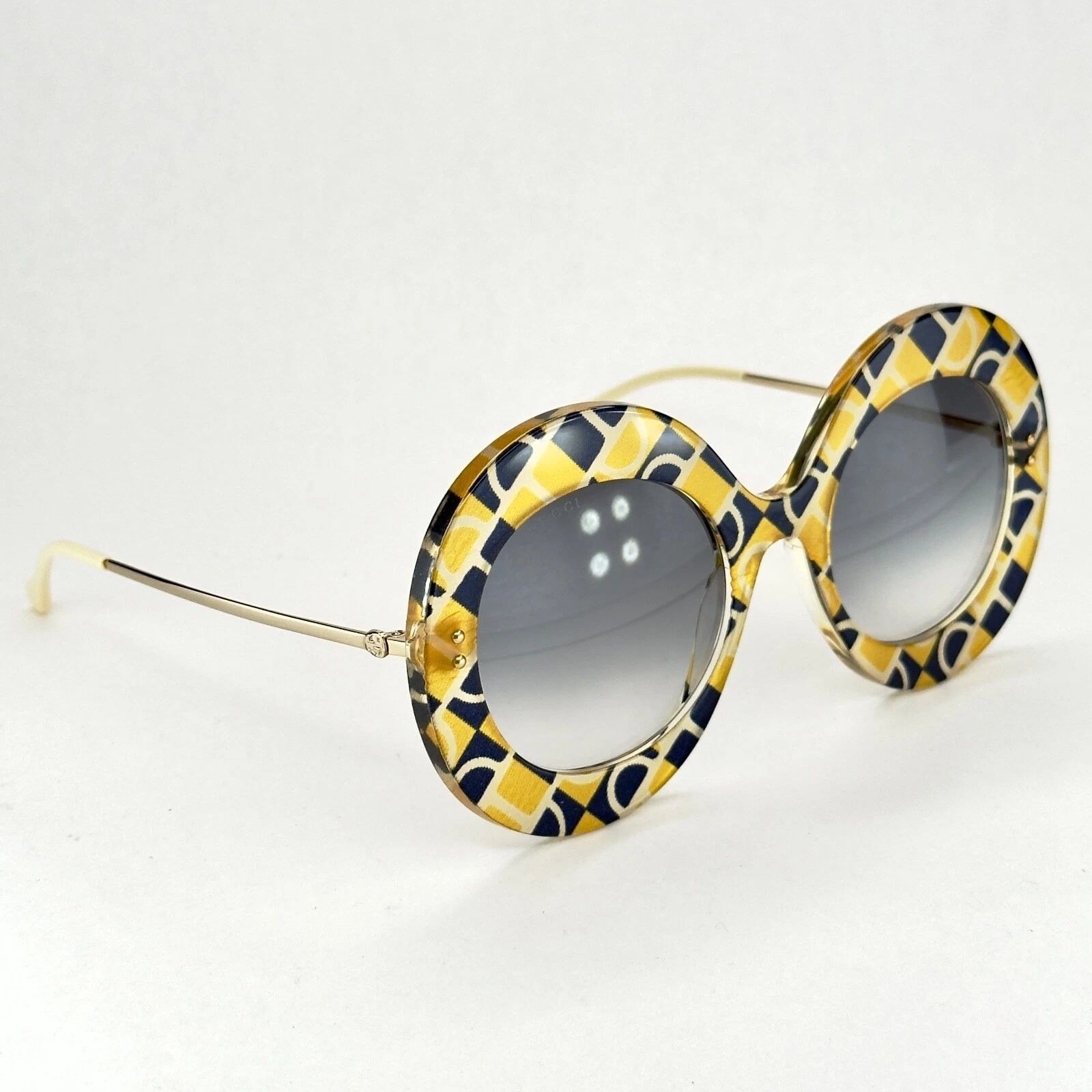 Gucci GUCCI GG0894S 0894 Blue Yellow Geometric 001 Sunglasses Size ONE SIZE - 6 Thumbnail