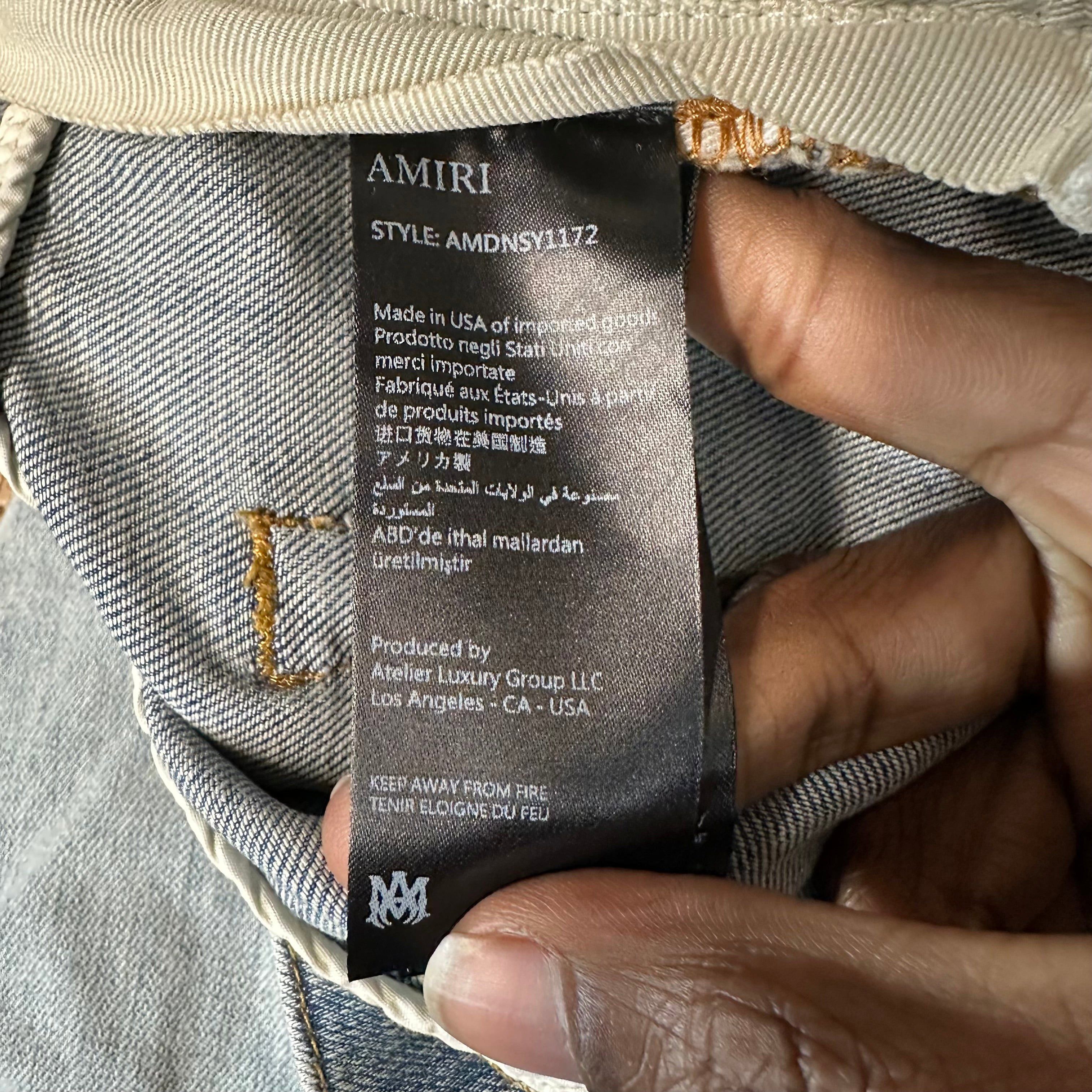 Amiri Amiri MX1 Maroon Gold Patch Blue Denim Jeans Sz 40 Size US 40 / EU 56 - 5 Thumbnail