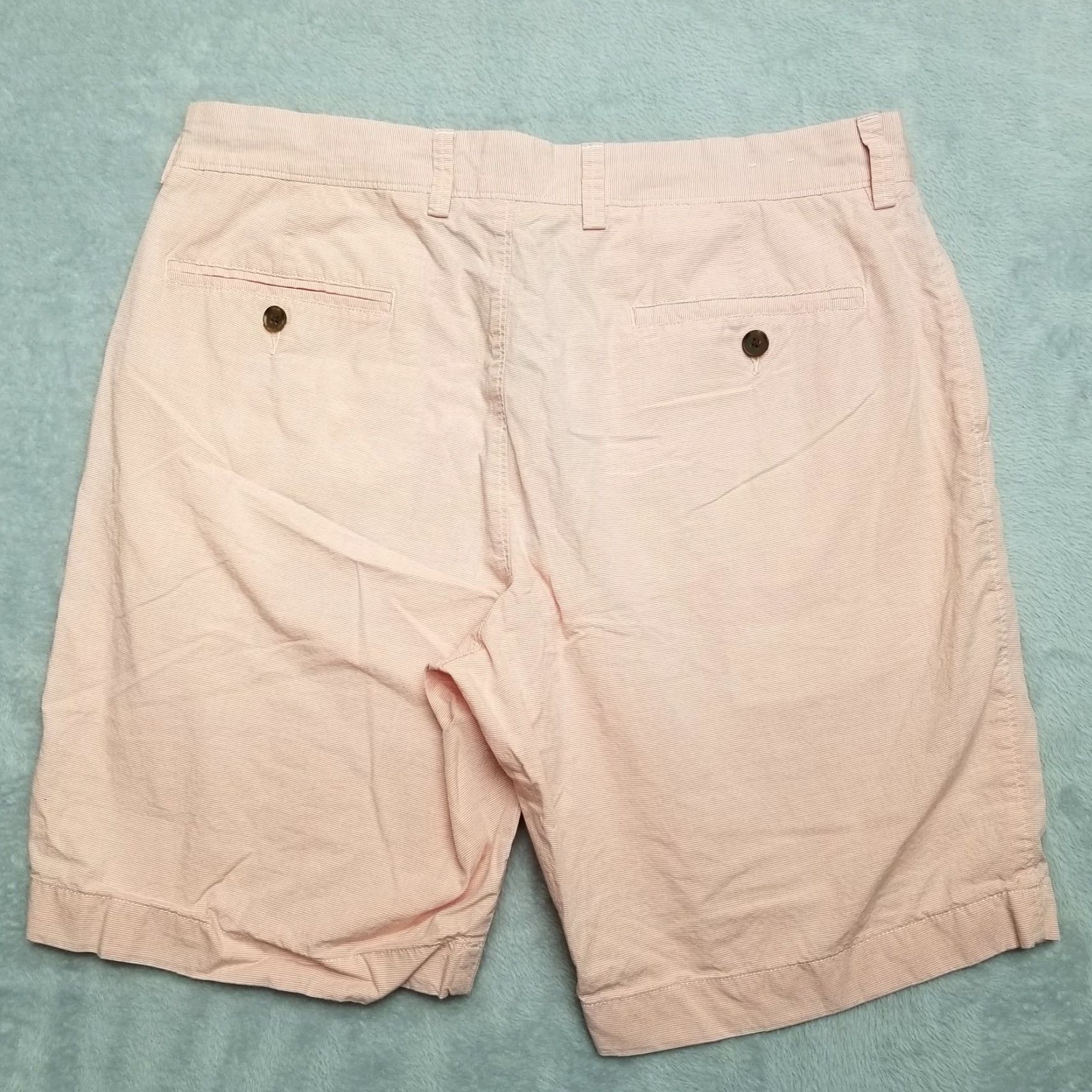 J.Crew J.CREW Shorts Mens 33 Pink Striped Gramercy 100% Cotton Chino Bermuda Flat Front Shirt Beach Casual Travel Mens Size US 33 - 3 Thumbnail