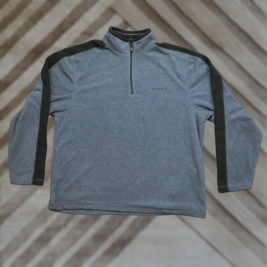Old Navy VINTAGE Old Navy Sweatshirt Adult XL Blue Black Quarter Zip Fleece Y2K Mens Size US XL / EU 56 / 4 - 1 Thumbnail