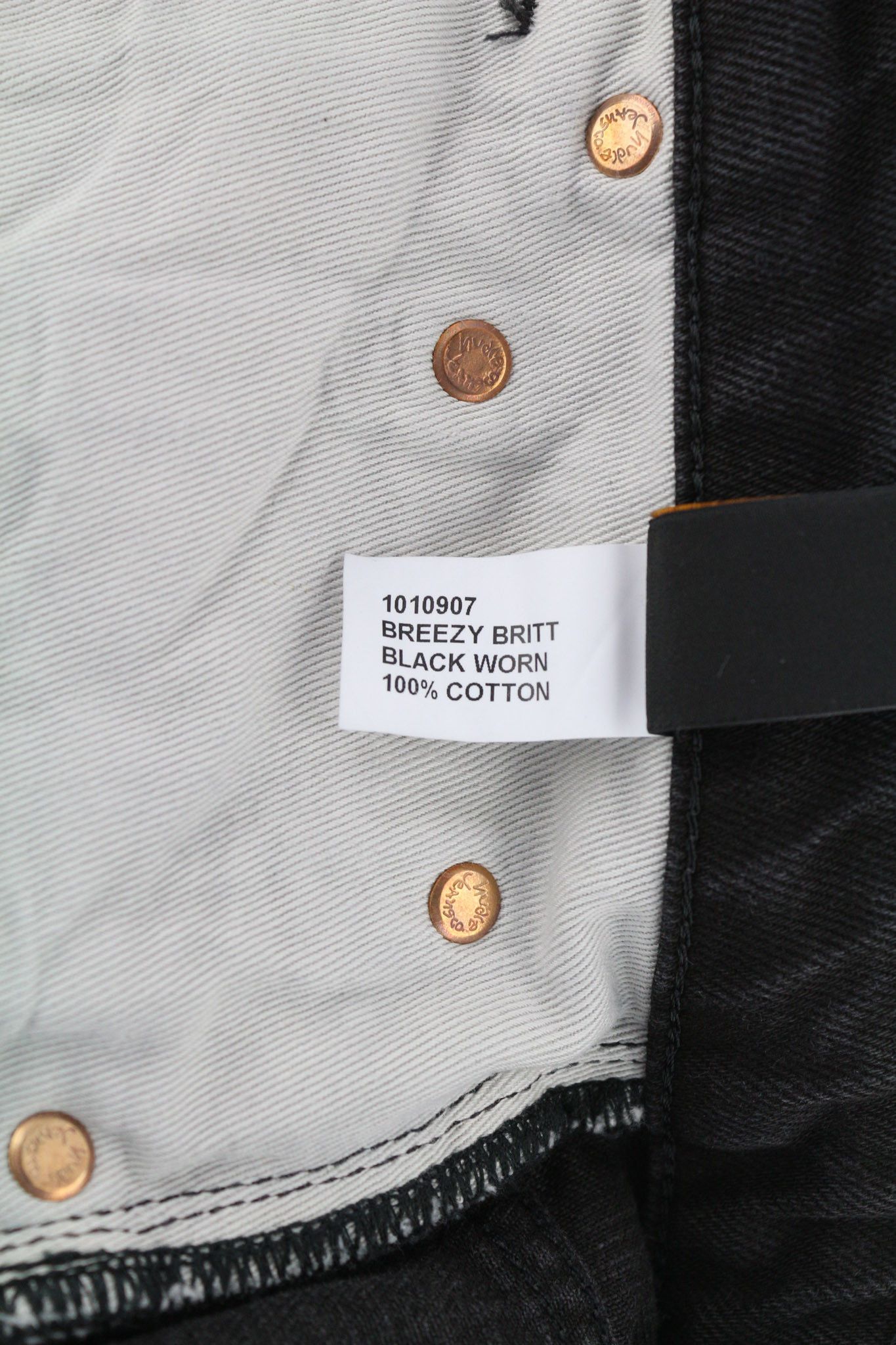 Nudie Jeans BREEZY BRITT W29/L28 Black Cotton Jeans 80687 Size 29" - 7 Thumbnail