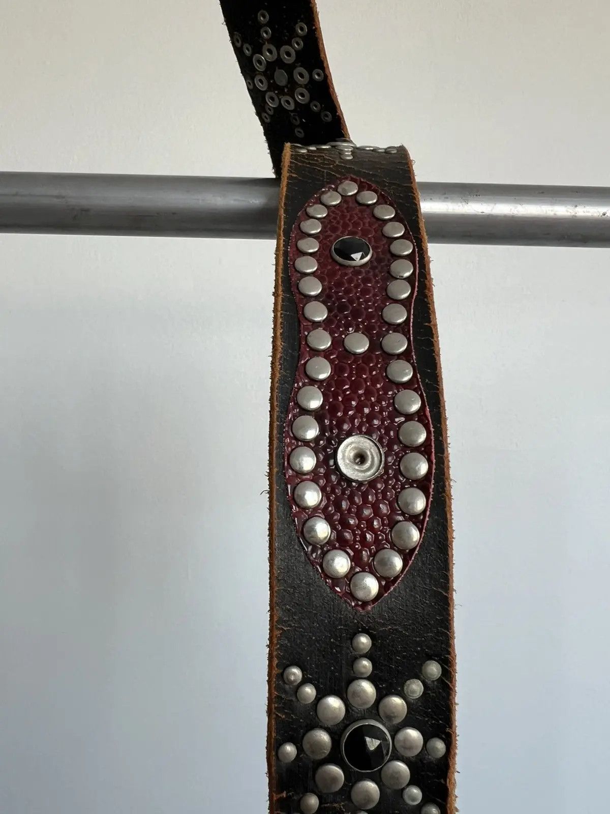 Vintage Vintage Studded Leather Belt Size 32 - 9 Thumbnail
