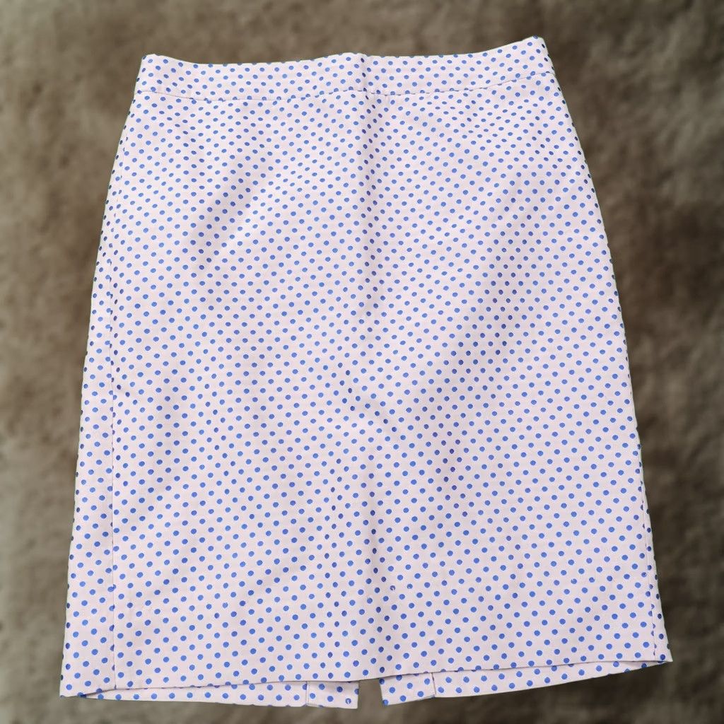 J.Crew J.CREW The Pencil Skirt Womens 2 Pink Polka Dot Knee Length Lined Zipper Slit Workwear Dressy Skirt Mens Womens Size 26" / US 2 / IT 38 - 1 Thumbnail