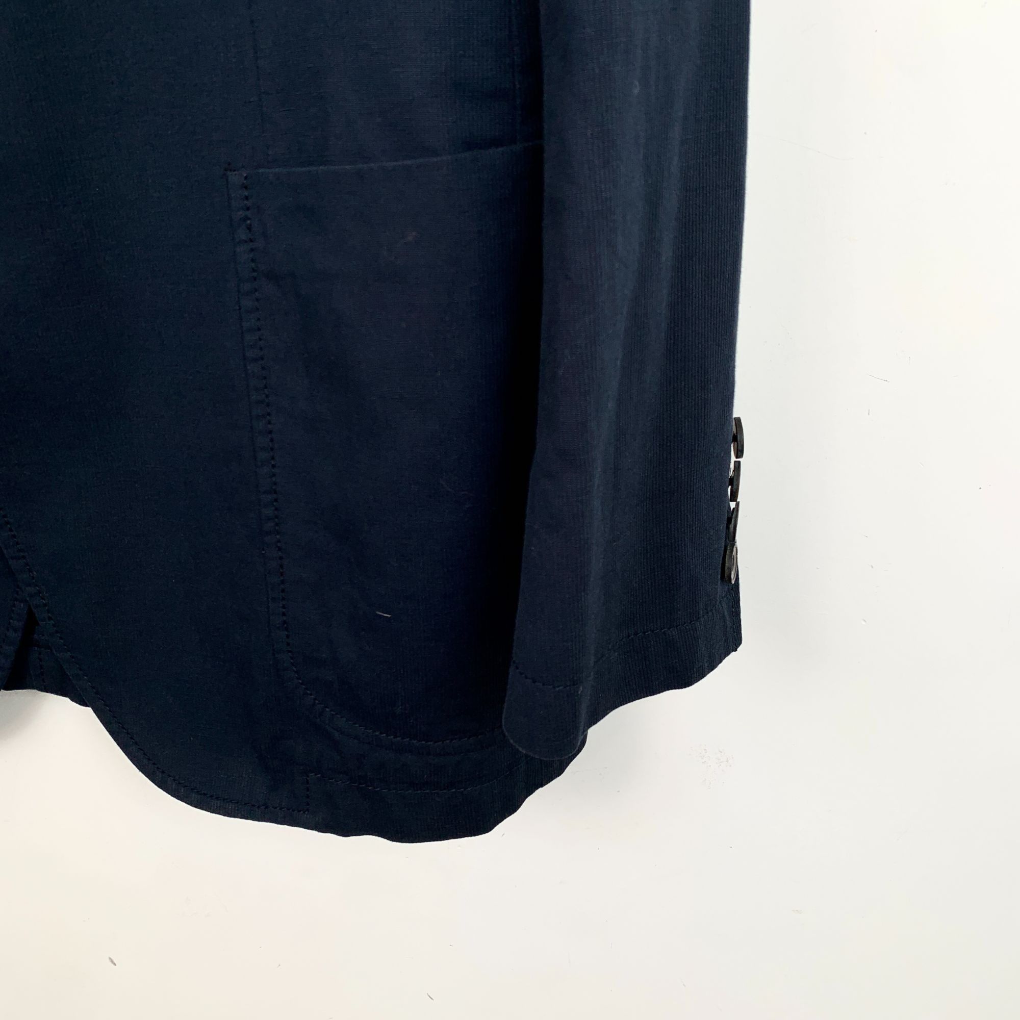 Ermenegildo Zegna Ermenegildo Zegna Navy Cotton-Linen Blend Suit Jacket L Size US L / EU 52-54 / 3 - 6 Thumbnail