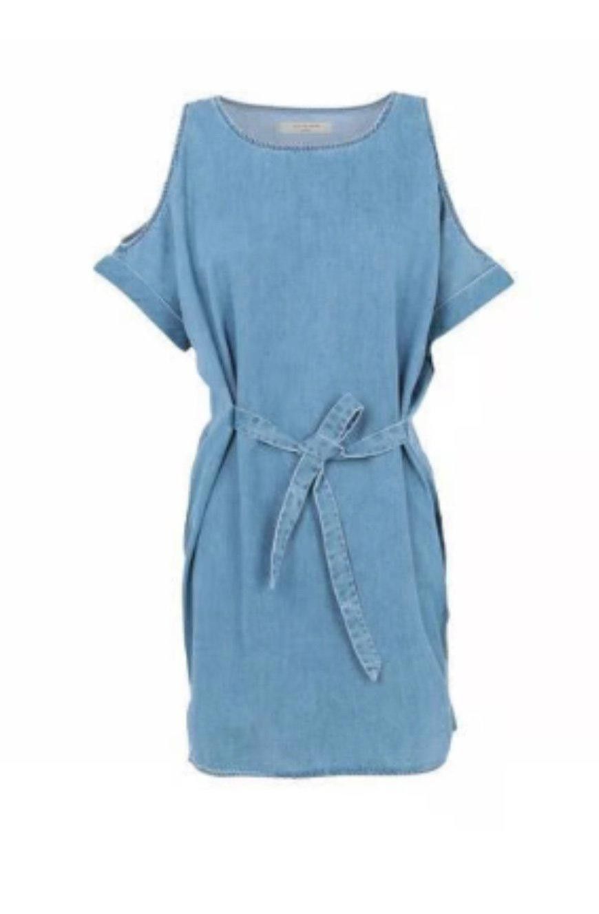 Allsaints All Saints denim tie-waist dress, knee-length, size small Size S / US 4 / IT 40 - 2 Thumbnail