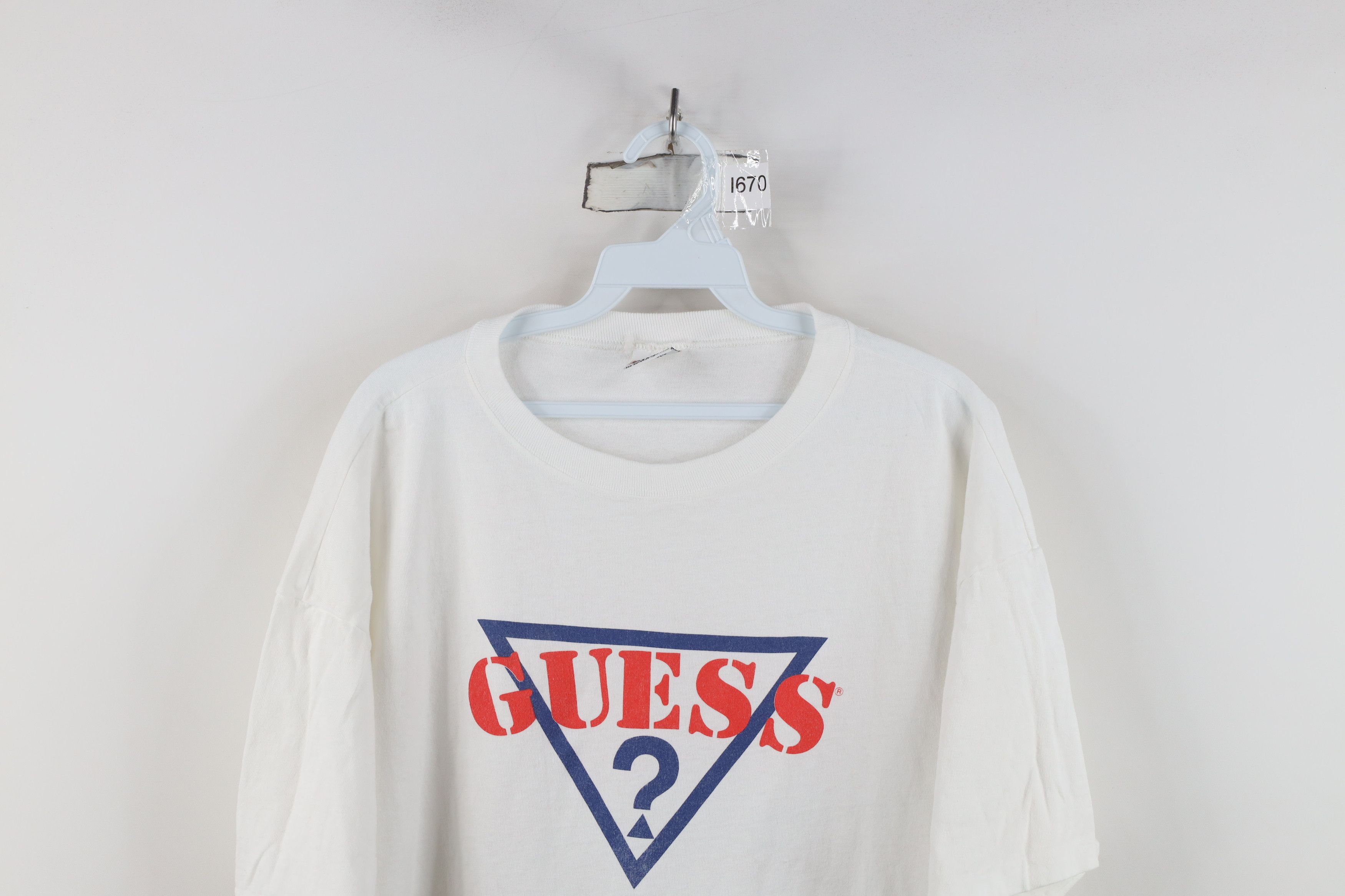 Guess Vintage 90s Guess Big Logo Short Sleeve T-Shirt White USA Size US L / EU 52-54 / 3 - 2 Thumbnail