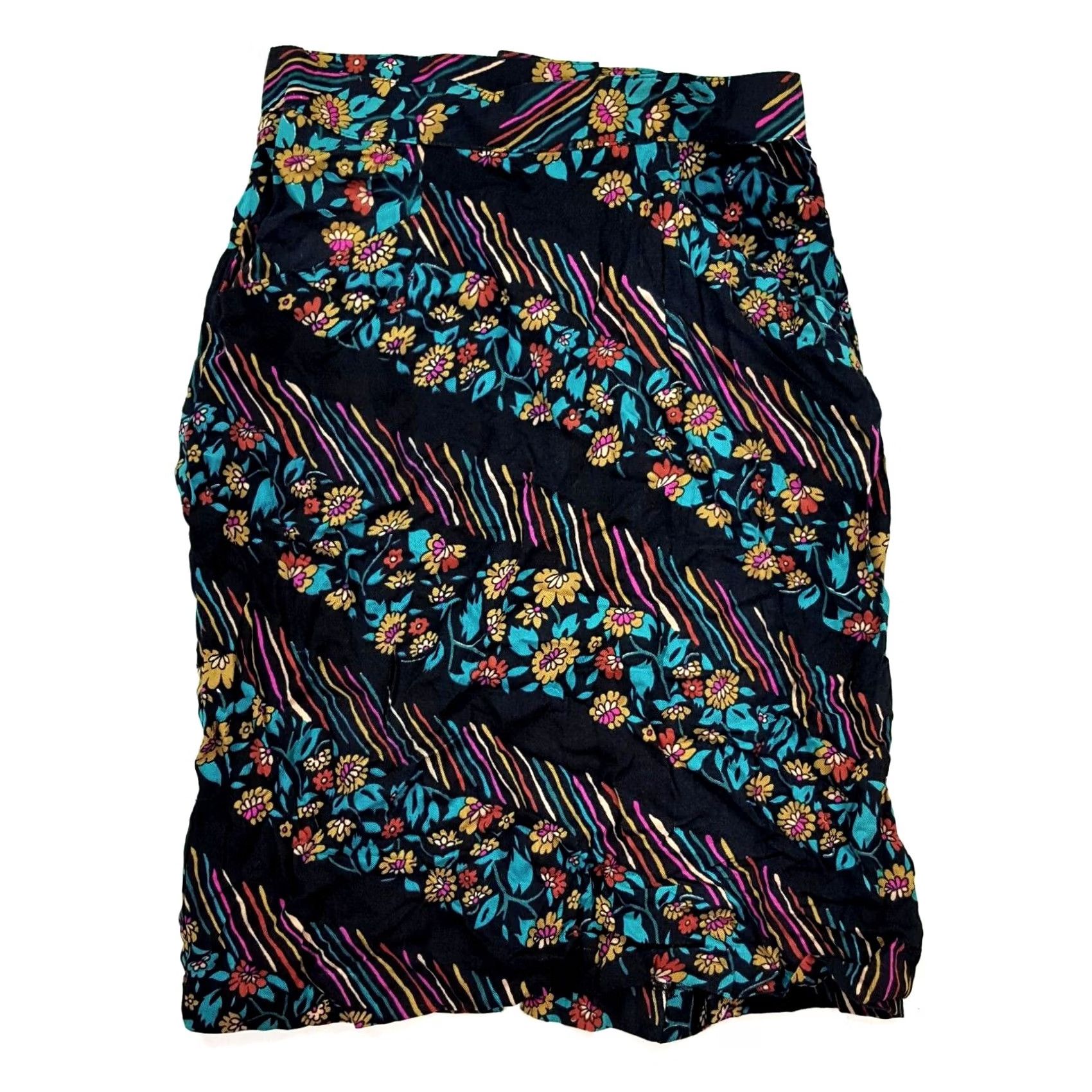 Vintage VINTAGE Cetro Republic Skirt Knee Length Women's Size 8 Floral Pockets Pencil Spiral 80s 90s Vintage Size 30" / US 8 / IT 44 - 2 Thumbnail
