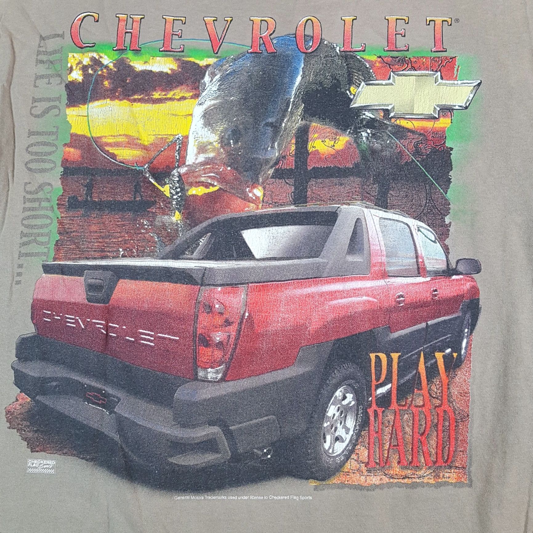 Gildan Vintage Y2K Chevrolet Truck Chevy Fishing Racing Men's Size XL Fish T Shirt Size US XL / EU 56 / 4 - 7 Thumbnail