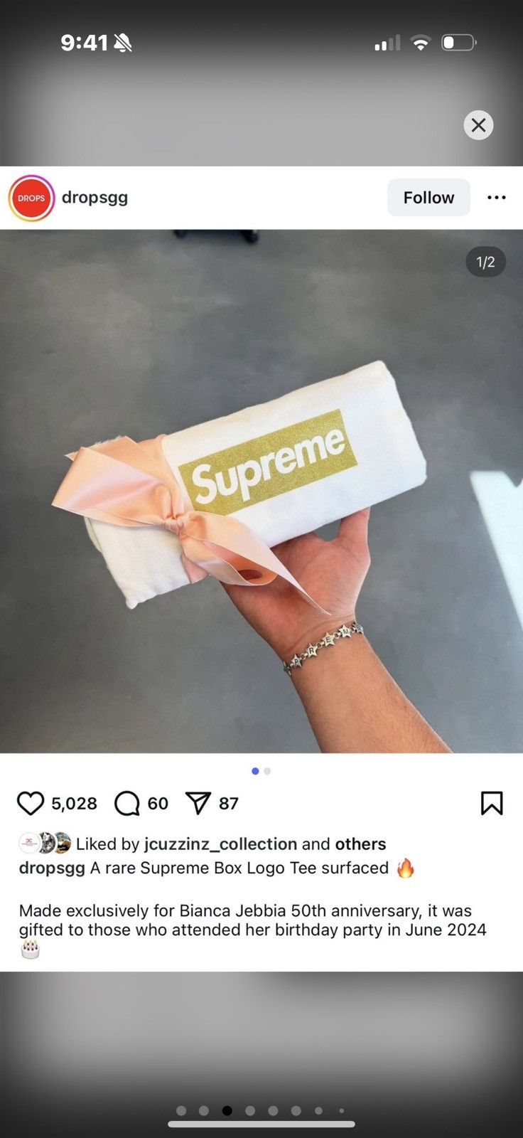 Supreme Supreme x Bianca Jebbia 50th Anniversary Box Logo Tee White Size US M / EU 48-50 / 2 - 4 Thumbnail