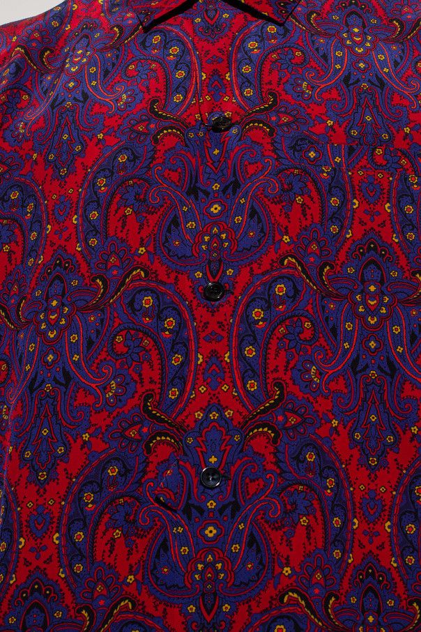 Saint Laurent Paris o1s1wg110824 Shark-Collar Shirt in Printed Paisley Crepe Size US S / EU 44-46 / 1 - 4 Thumbnail