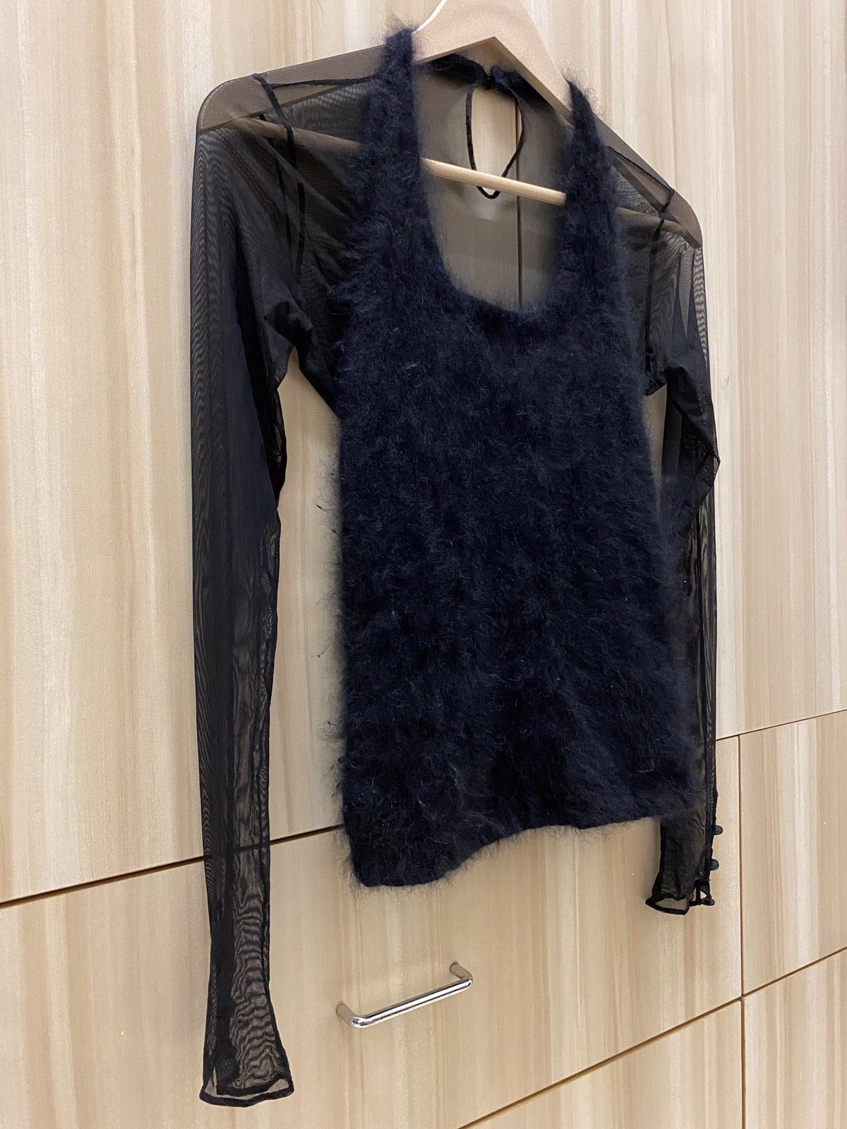 Chanel Chanel Black Angora Transparent Sleeve Tops Size S / US 4 / IT 40 - 3 Thumbnail