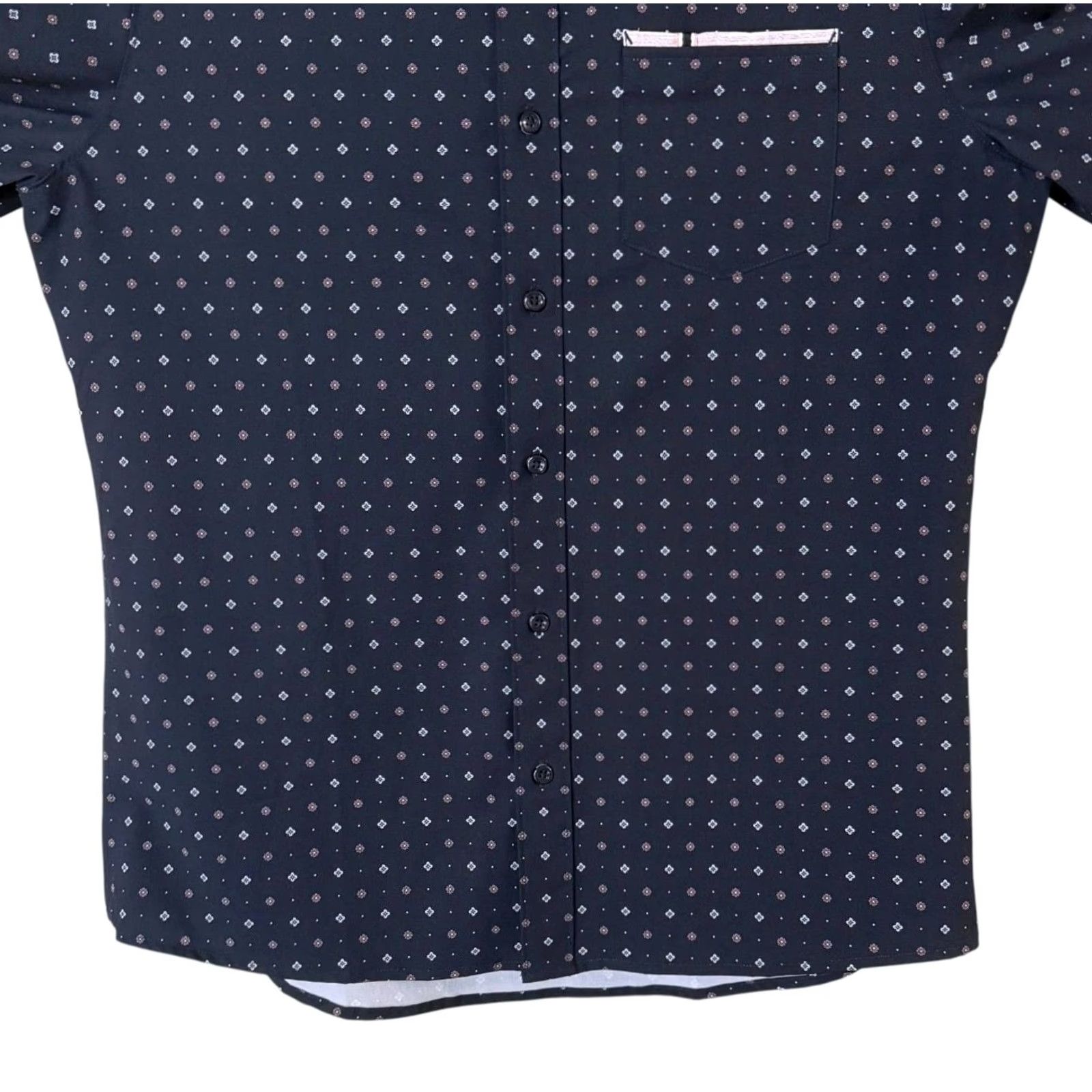 Vintage VINTAGE 7Diamonds Button-Up Shirt Blue Geometric 4-Way Stretch Mens Medium Size US M / EU 48-50 / 2 - 7 Thumbnail