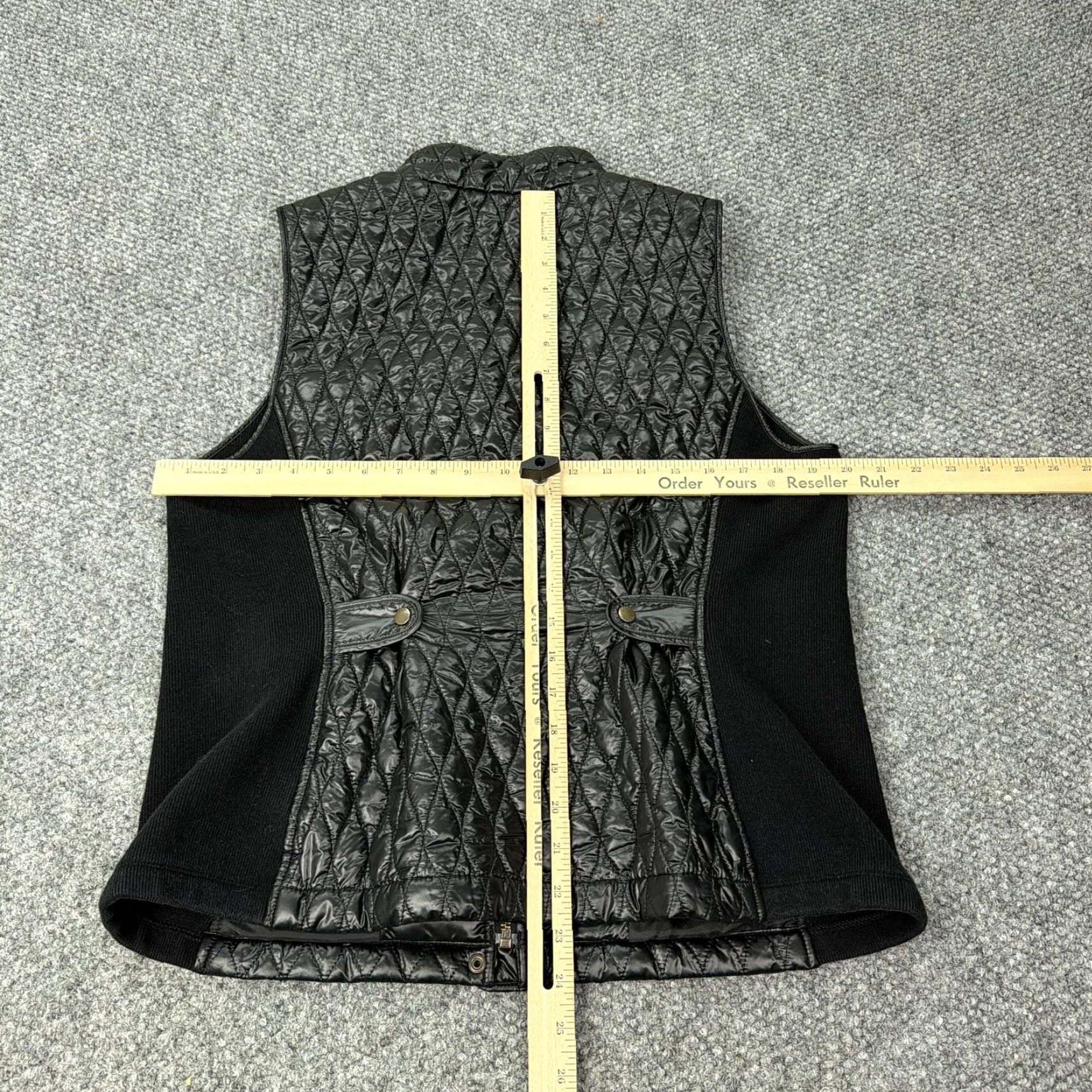 Talbots Talbots Vest Womens Large Black Quilted Puffer Snap Front Sweater Sides Casual Size L / US 10 / IT 46 - 6 Thumbnail