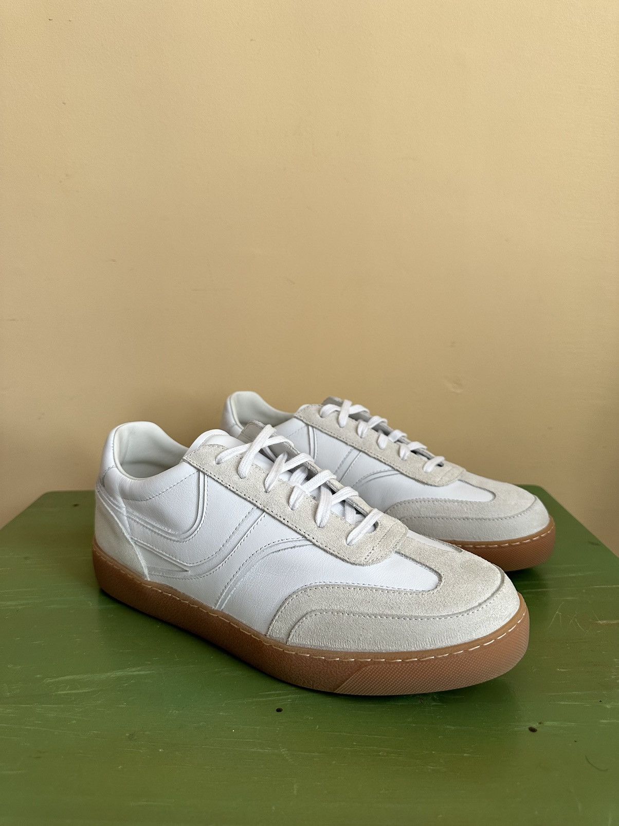 【DRIES VAN NOTEN】FW24 レザースニーカー White 送料関税込 美品 Dries Van Noten ドリスヴァンノッテン スエード×レザー