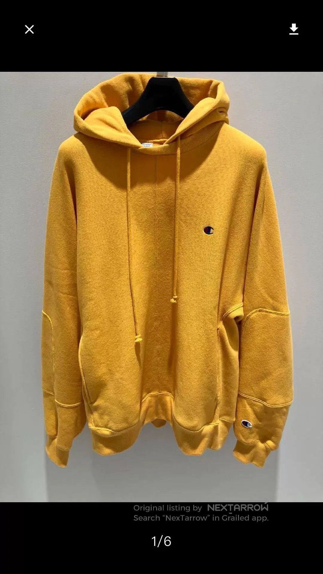 N.Hoolywood Champion Collaboration Yellow Hoodie. Size US L / EU 52-54 / 3 - 1 Thumbnail