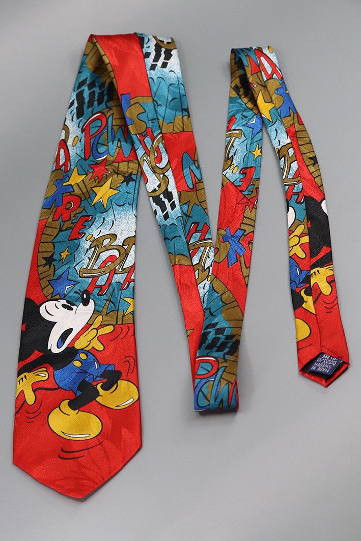 Disney Rare Vintage Mickey Mouse Tie – Comic Style, Made in Sweden Size ONE SIZE - 8 Thumbnail
