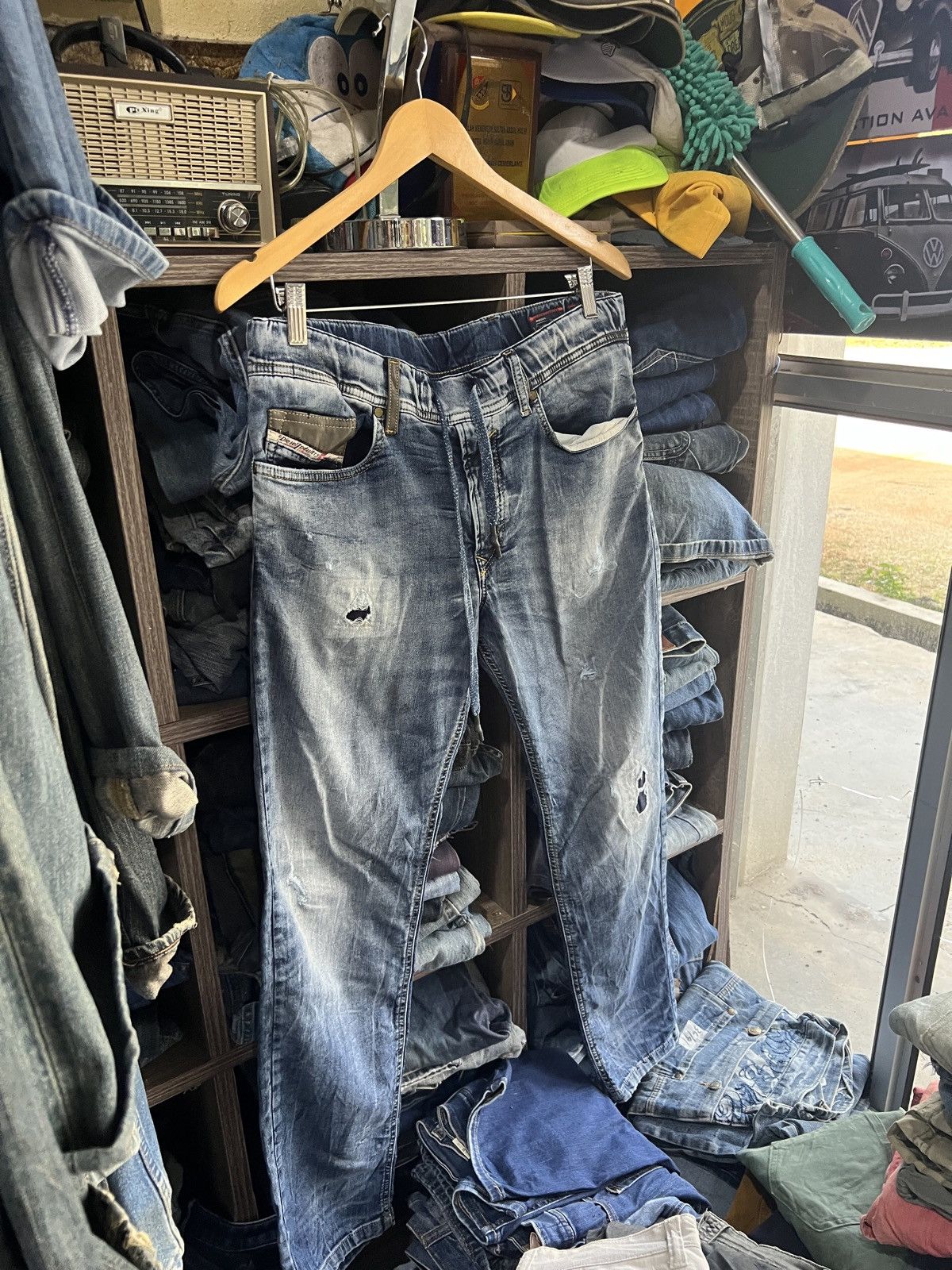 Diesel 🔥Diesel Waykee Distressed Denim Sweatpant Jogger Size US 34 / EU 50 - 3 Thumbnail
