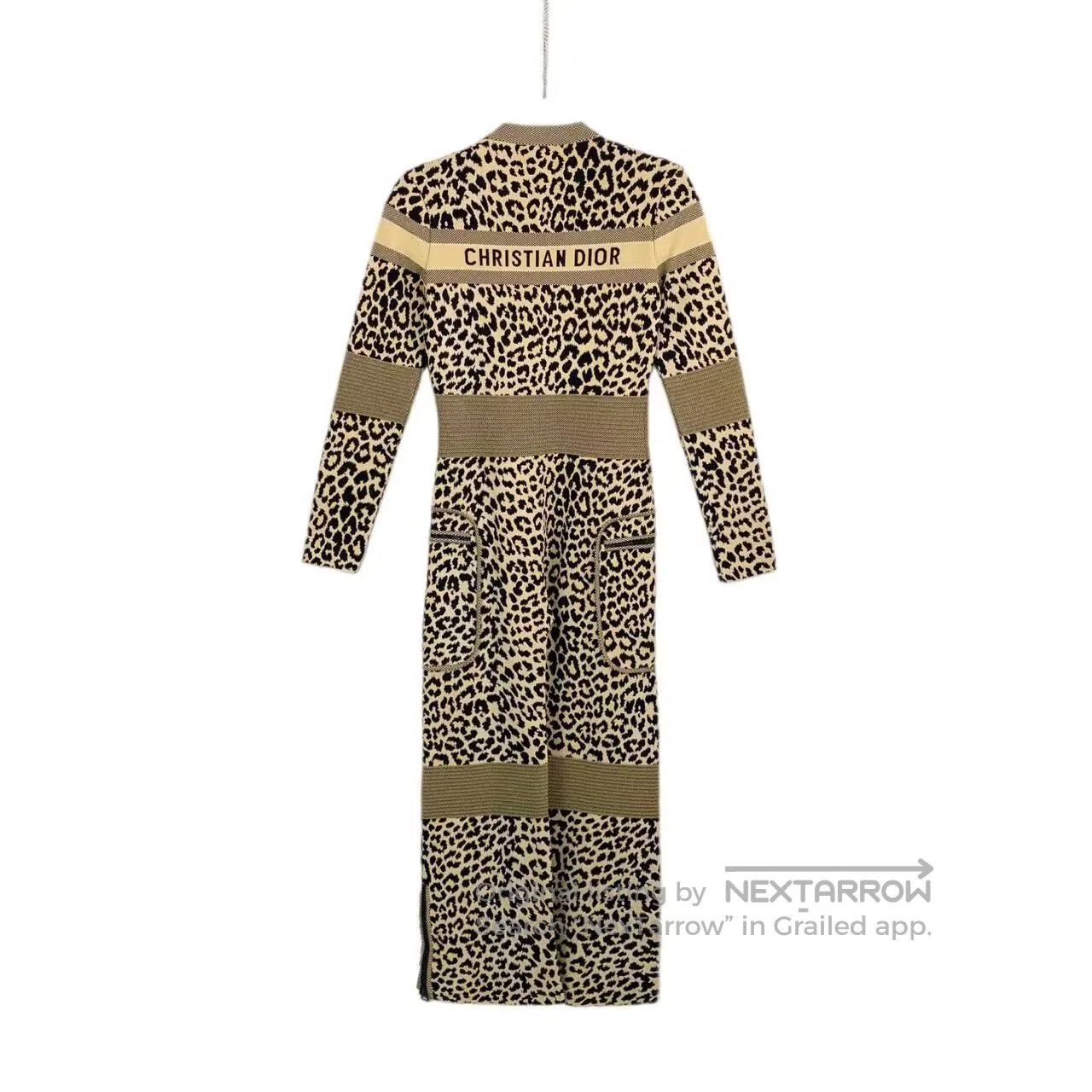 Dior Dior Leopard print back logo slogan long-sleeved jumpsuit| Size XXS / US 00 / IT 34 - 2 Thumbnail