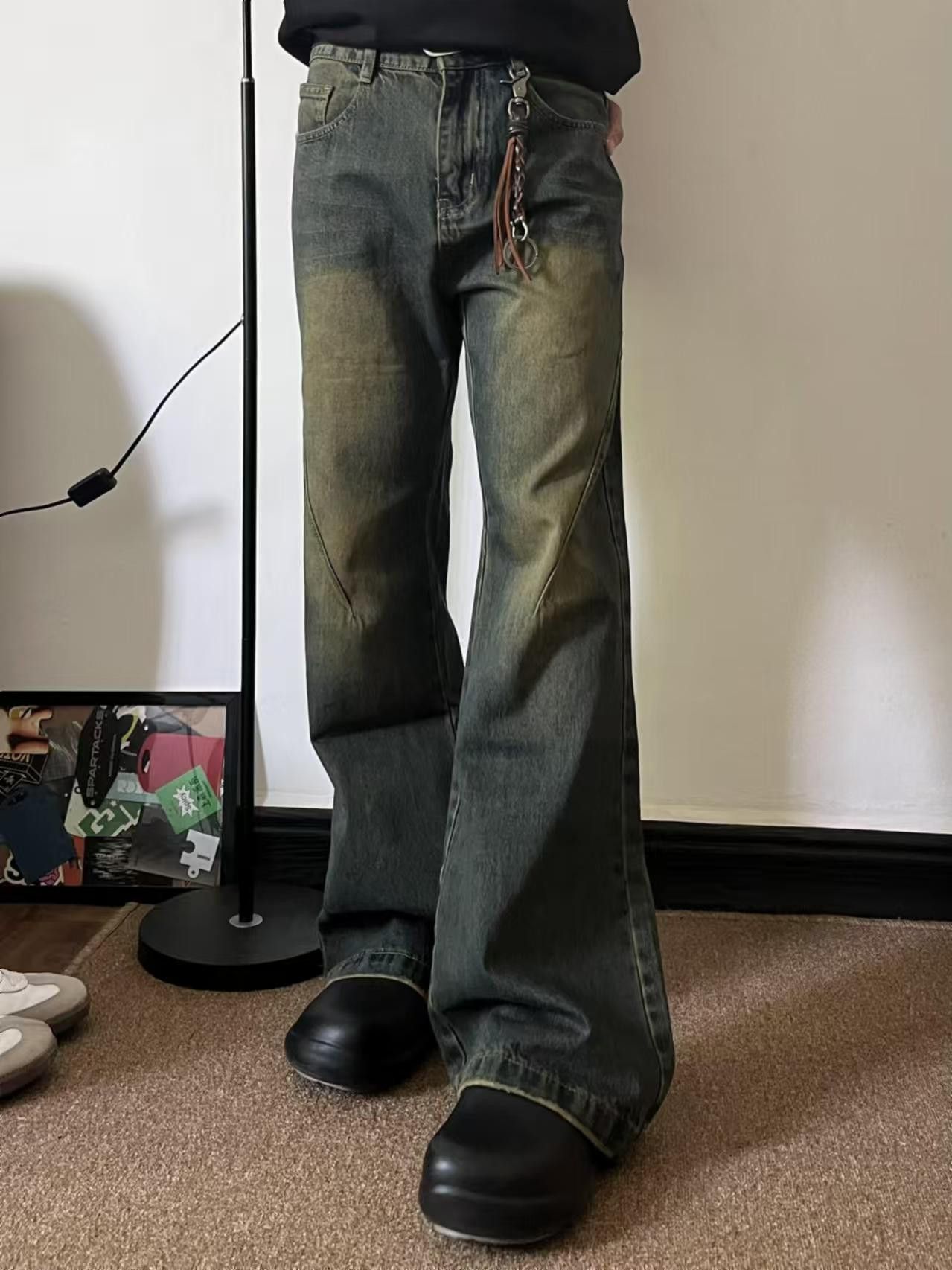 Vintage Street washed vintage distressed flared jeans y2k Size US 32 / EU 48 - 1 Thumbnail