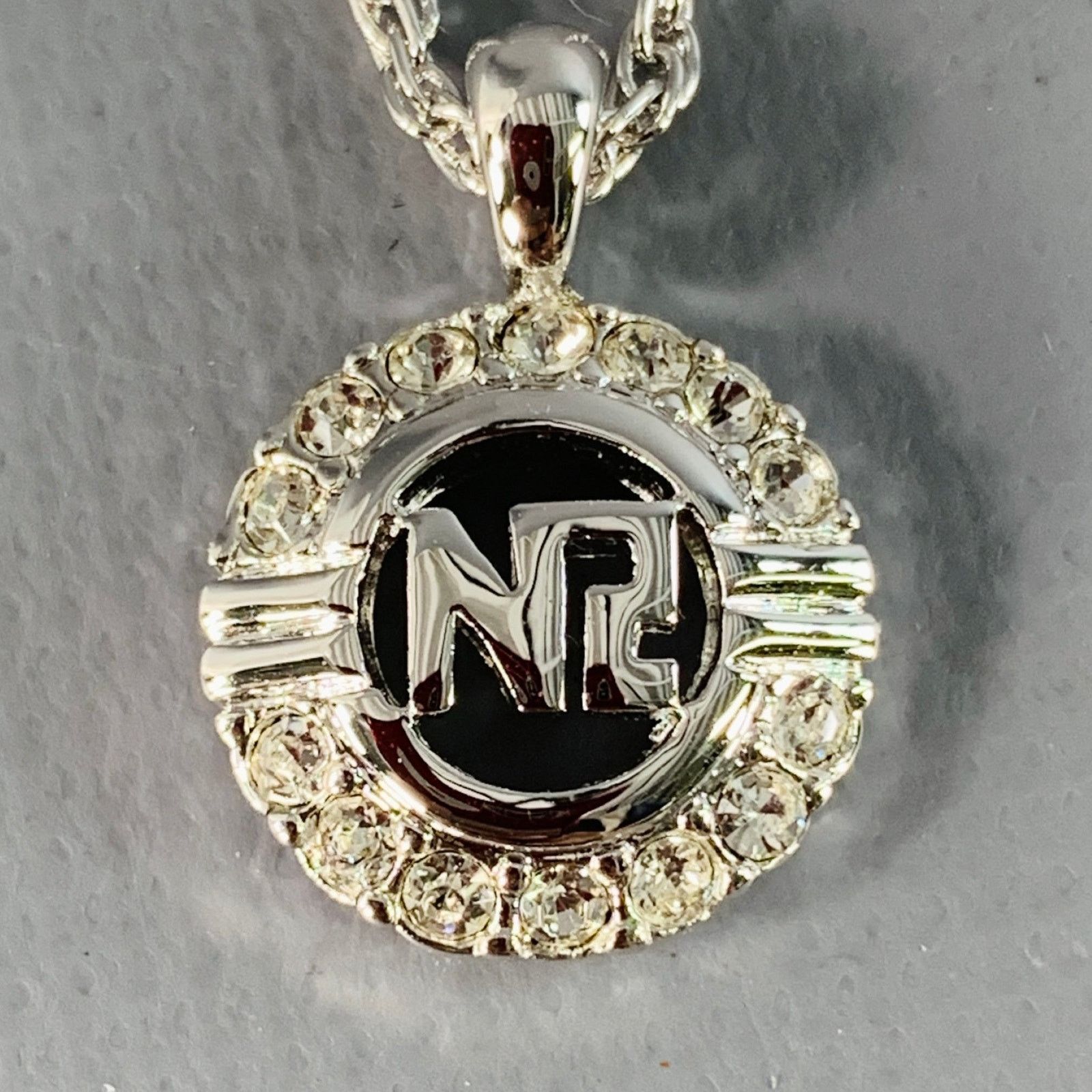 Nina Ricci NINA RICCI Silver Chain Link Metal Monogram Pendant Necklace Size ONE SIZE - 3 Thumbnail