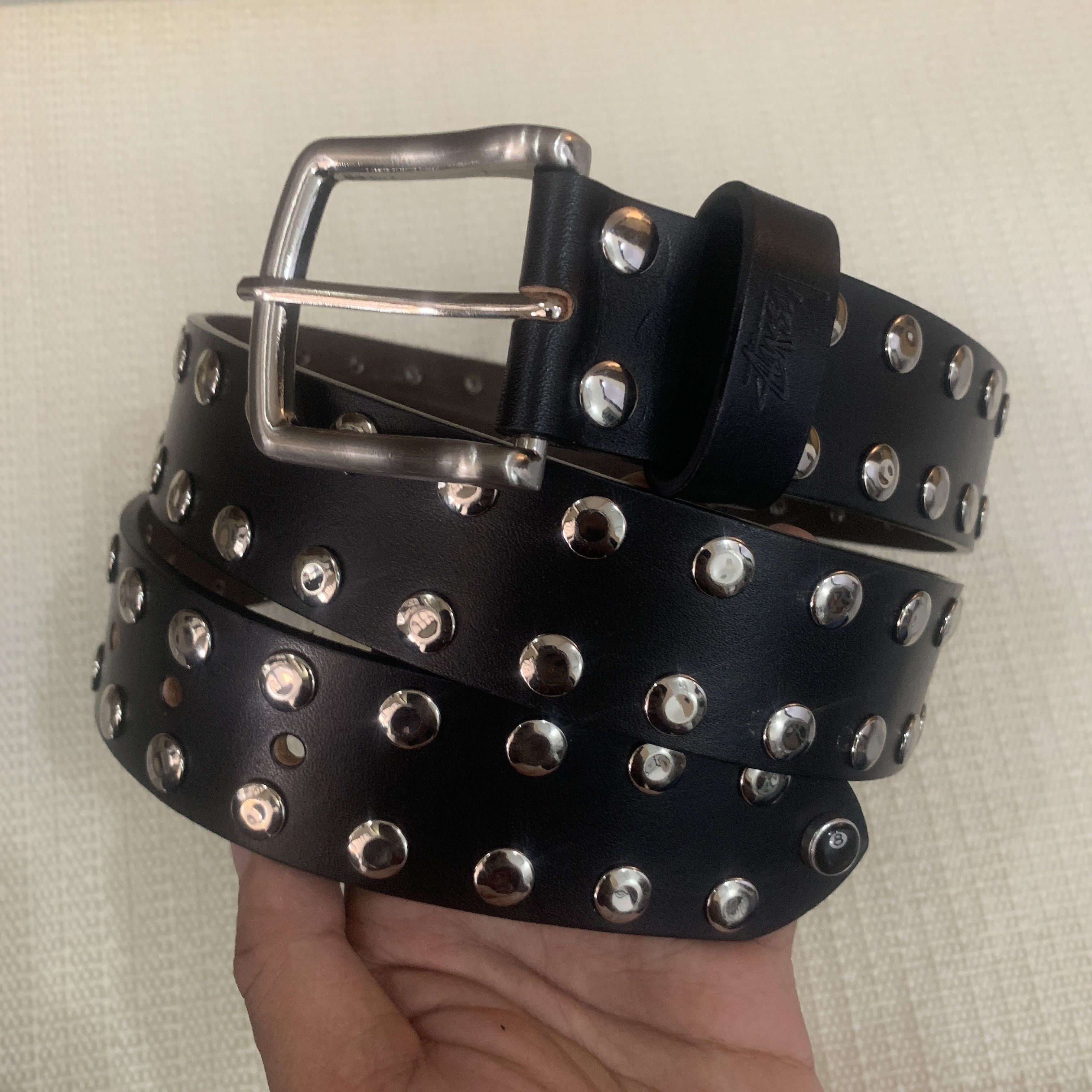 Stussy Stussy 8 Ball Studded Belt Brown | Grailed