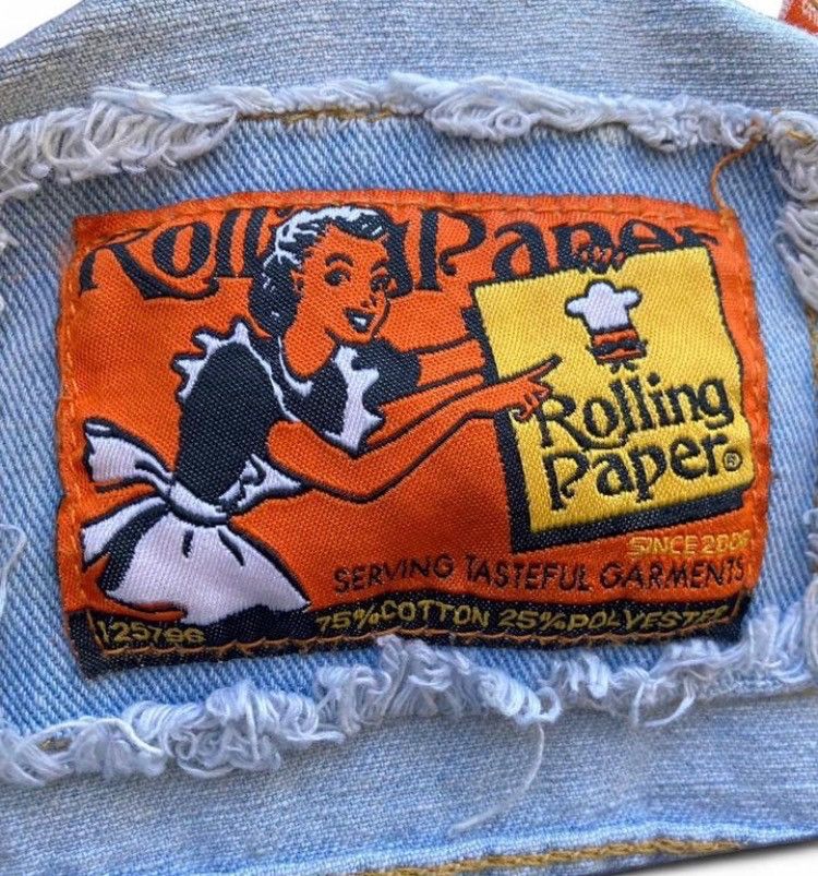 Other Rolling Paper Light Wash Distressed Jean Jacket Size M / US 6-8 / IT 42-44 - 8 Thumbnail