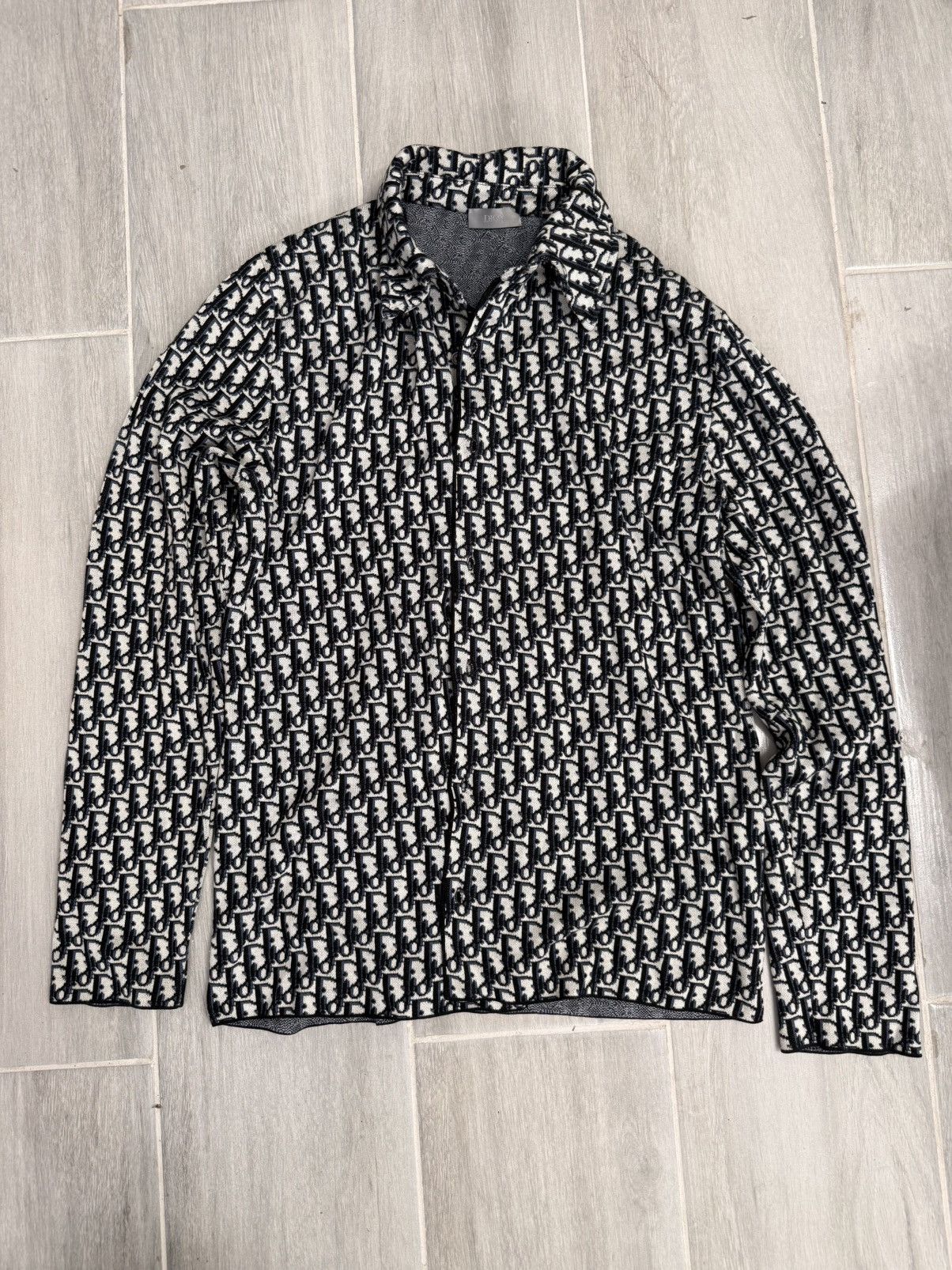 Dior Dior Oblique Jacquard Cotton Knit Shirt Size US XS / EU 42 / 0 - 19 Thumbnail