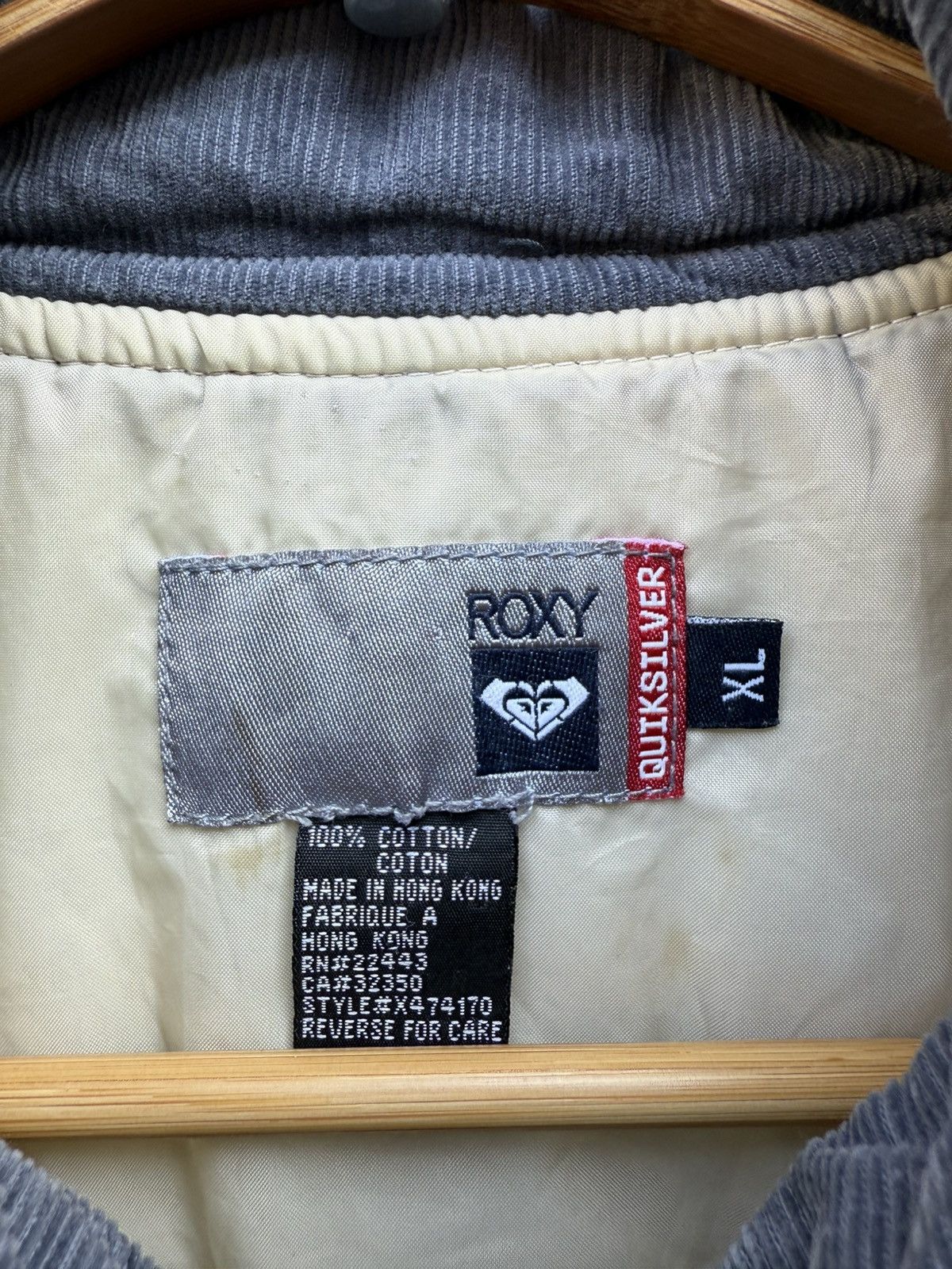 Quiksilver 90’s QUIKSILVER Roxy Embroidery Corduroy Puffer Vest Jacket Size XL / US 12-14 / IT 48-50 - 3 Thumbnail