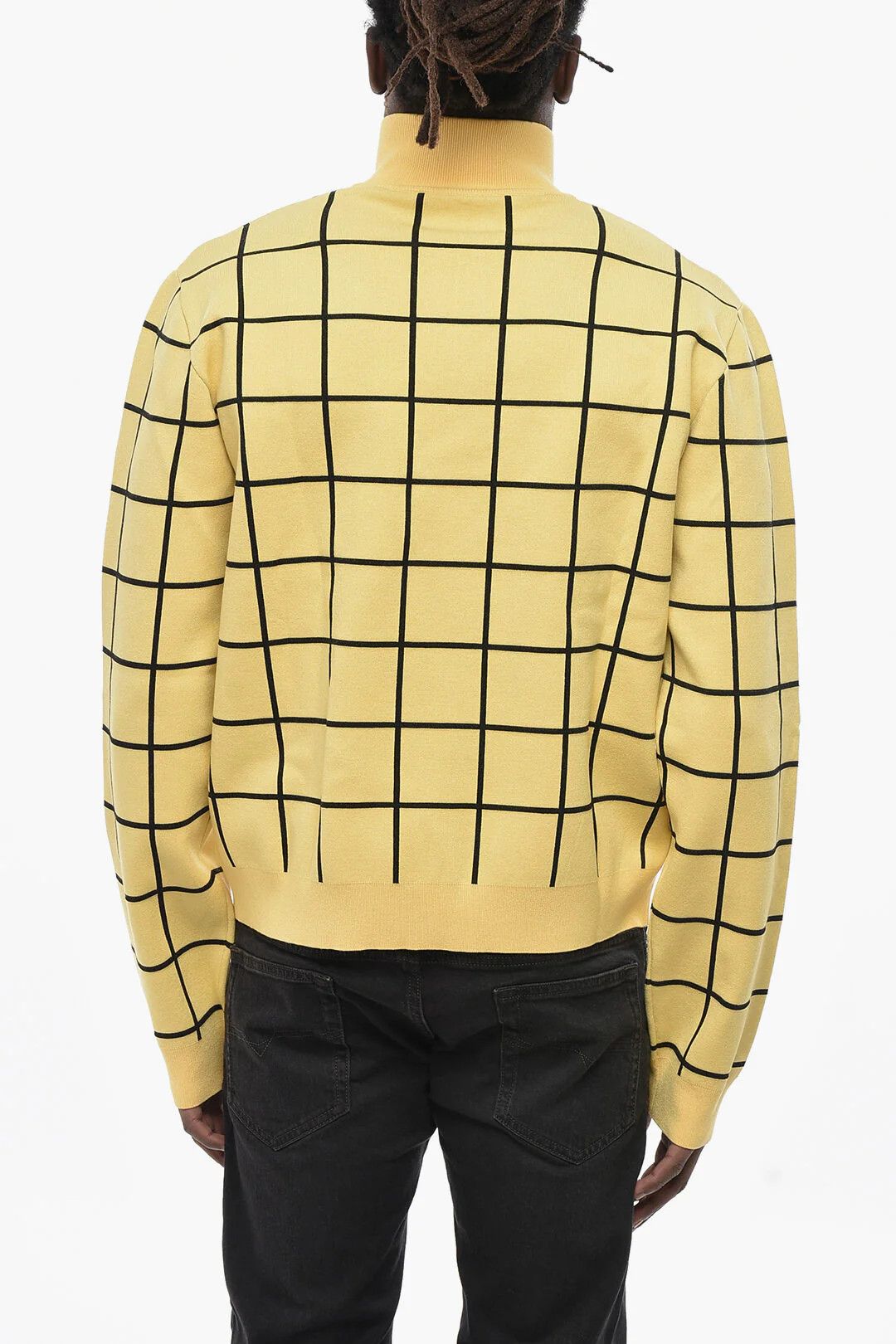 Marni og1mm0326 Viscose-Blend Mockneck Sweater in Yellow Size US L / EU 52-54 / 3 - 2 Thumbnail