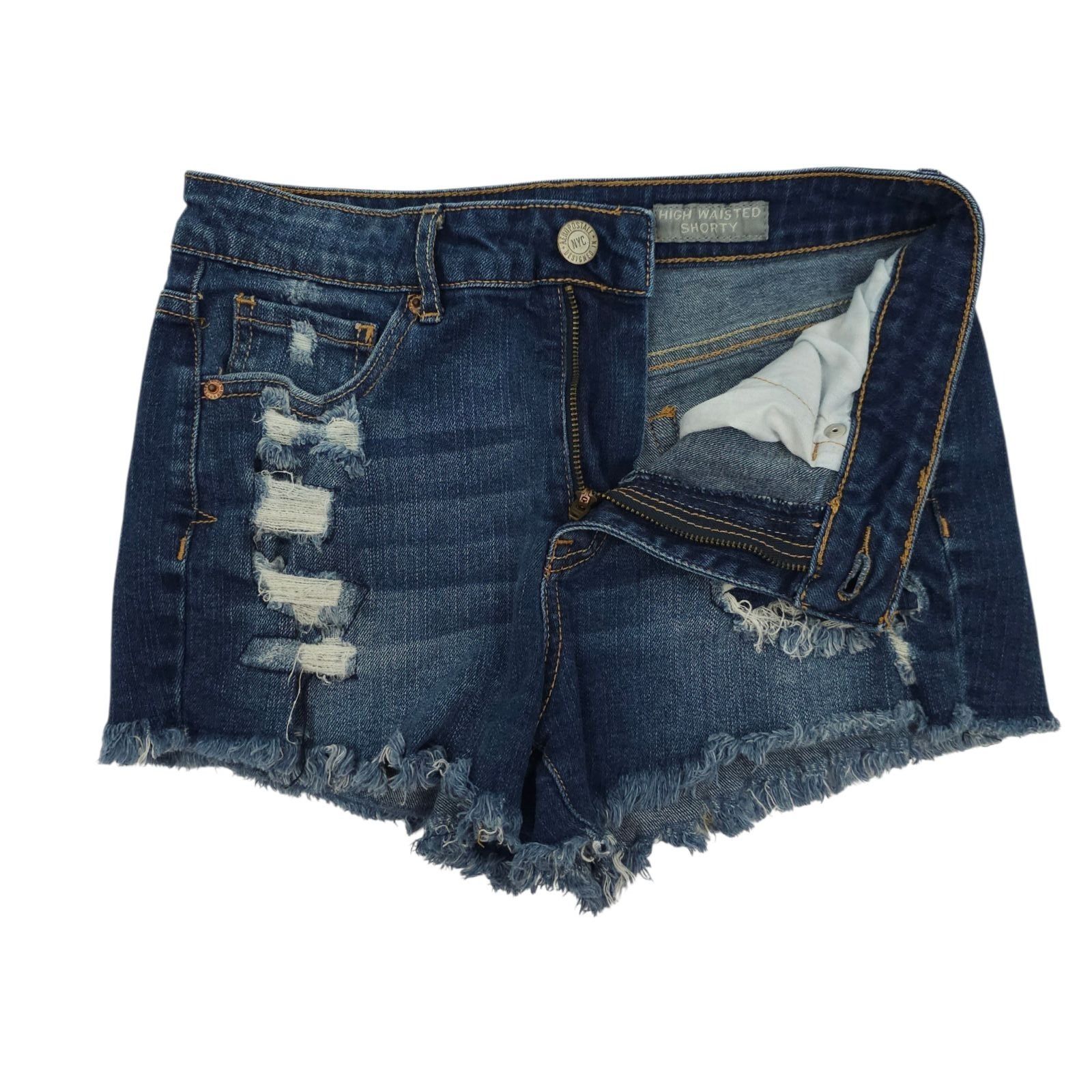 Aeropostale Aeropostale High Waisted Denim Shorts 4 Shorty Distressed Size 27" / US 4 / IT 40 - 9 Thumbnail