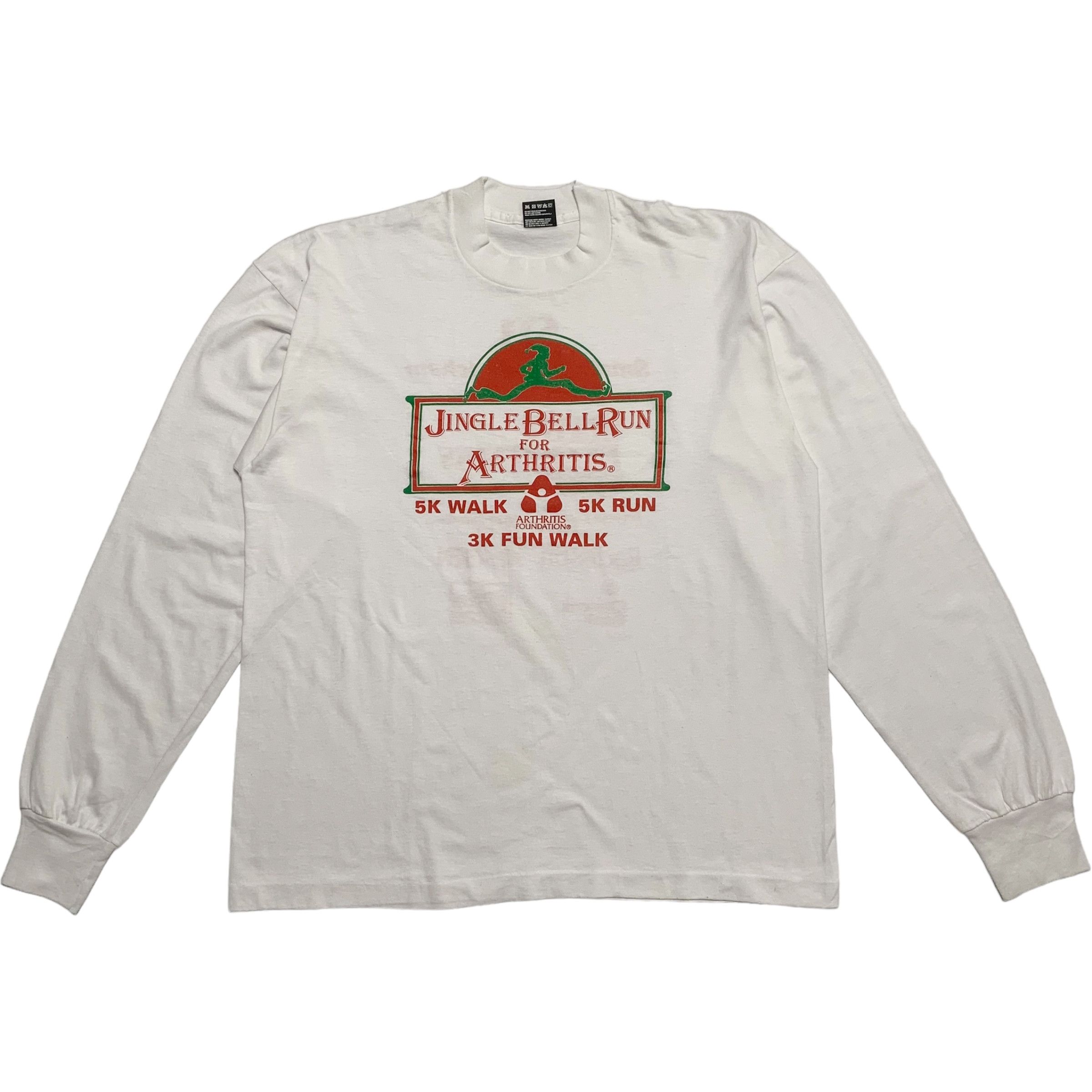 Fruit Of The Loom Vintage 90s Jingle Bell Run Long Sleeve T-shirt Size US L / EU 52-54 / 3 - 1 Thumbnail