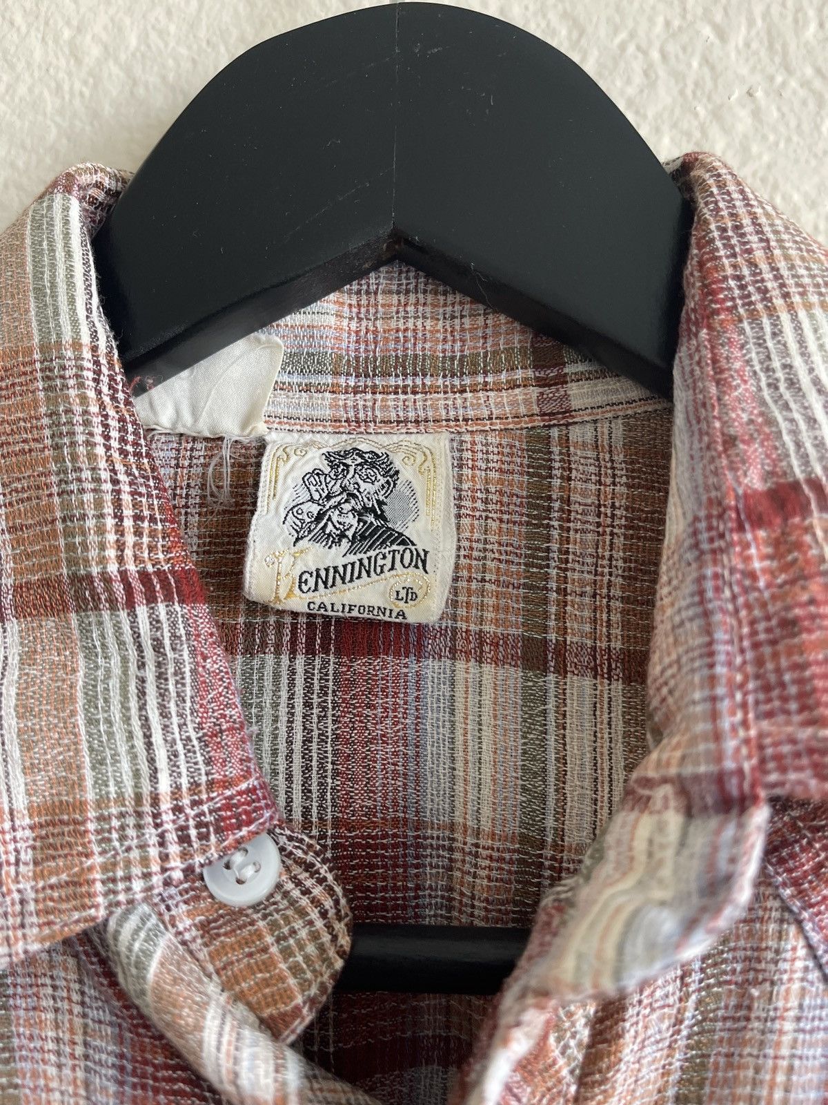 Flannel × Kennington Ltd. × Vintage 1970s Kennington Western Plaid Button Up Shirt Size US S / EU 44-46 / 1 - 4 Thumbnail