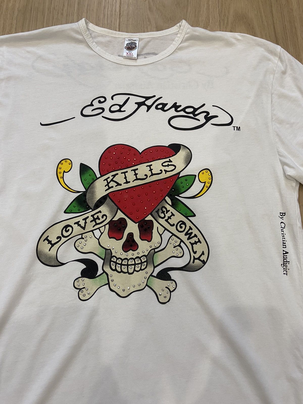 Ed Hardy Christian Audigier DON ED HARDY White T Shirt Size XXL USA Size US XXL / EU 58 / 5 - 2 Thumbnail