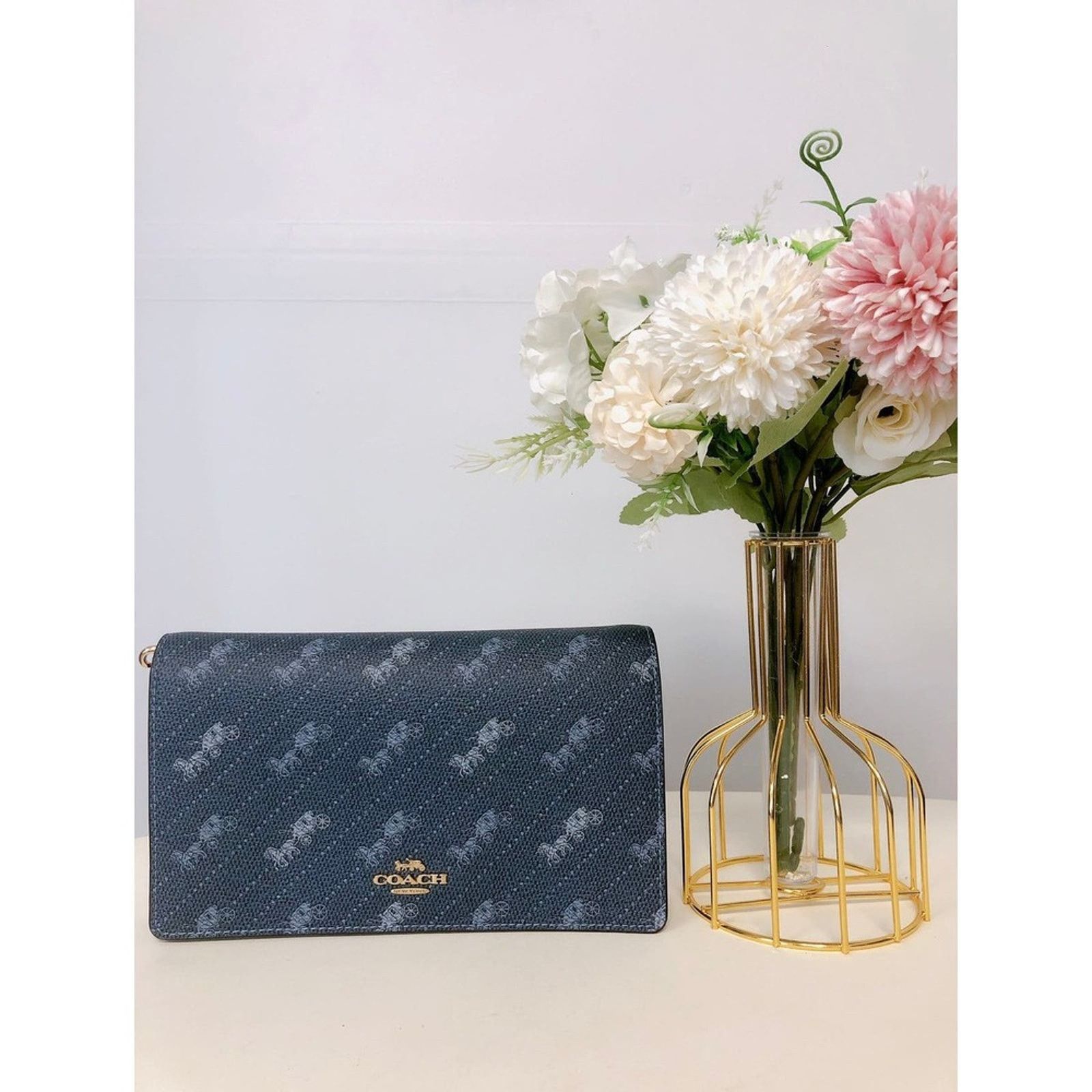 COACH C4208 ANNA WOMEN'S FOLDOVER CROSSBODY CLUTCH DENIM