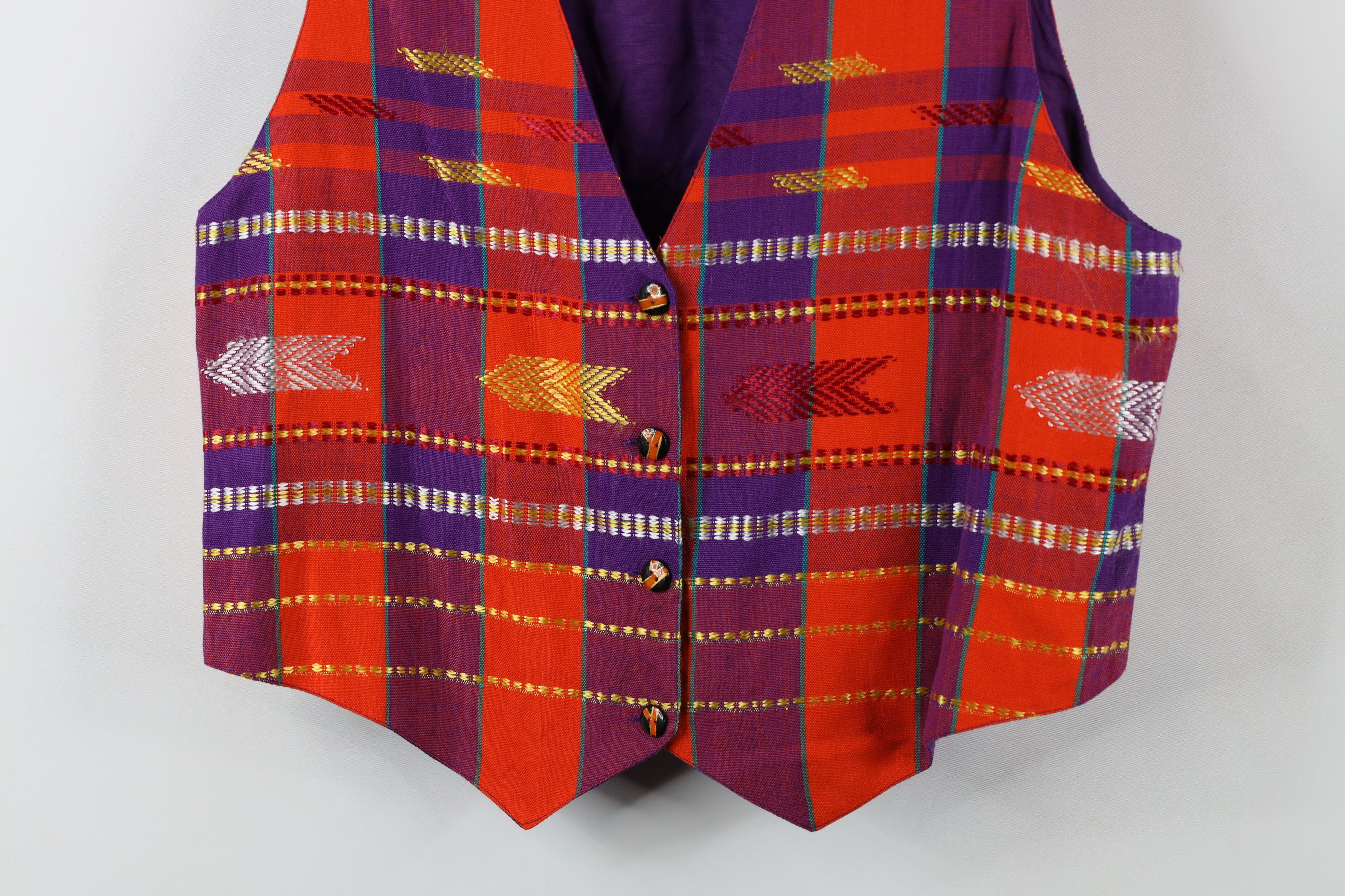Vintage Vintage 90s Streetwear India Madras Plaid Vest Jacket Size M / US 6-8 / IT 42-44 - 3 Thumbnail