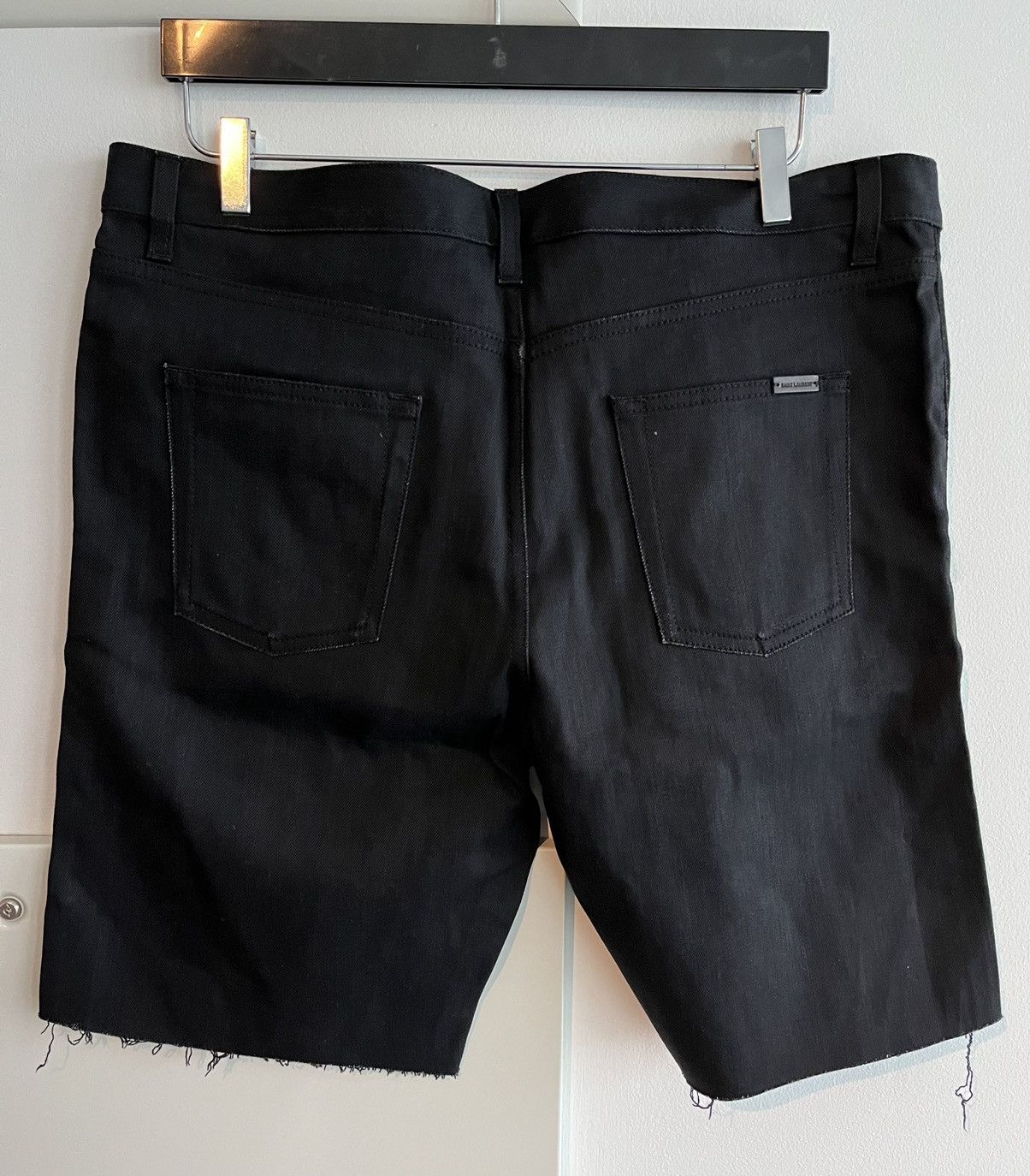 Hedi Slimane × Saint Laurent Paris × Yves Saint Laurent Super Runway Rare Saint Laurent Distressed Denim Shorts Size US 34 / EU 50 - 3 Thumbnail