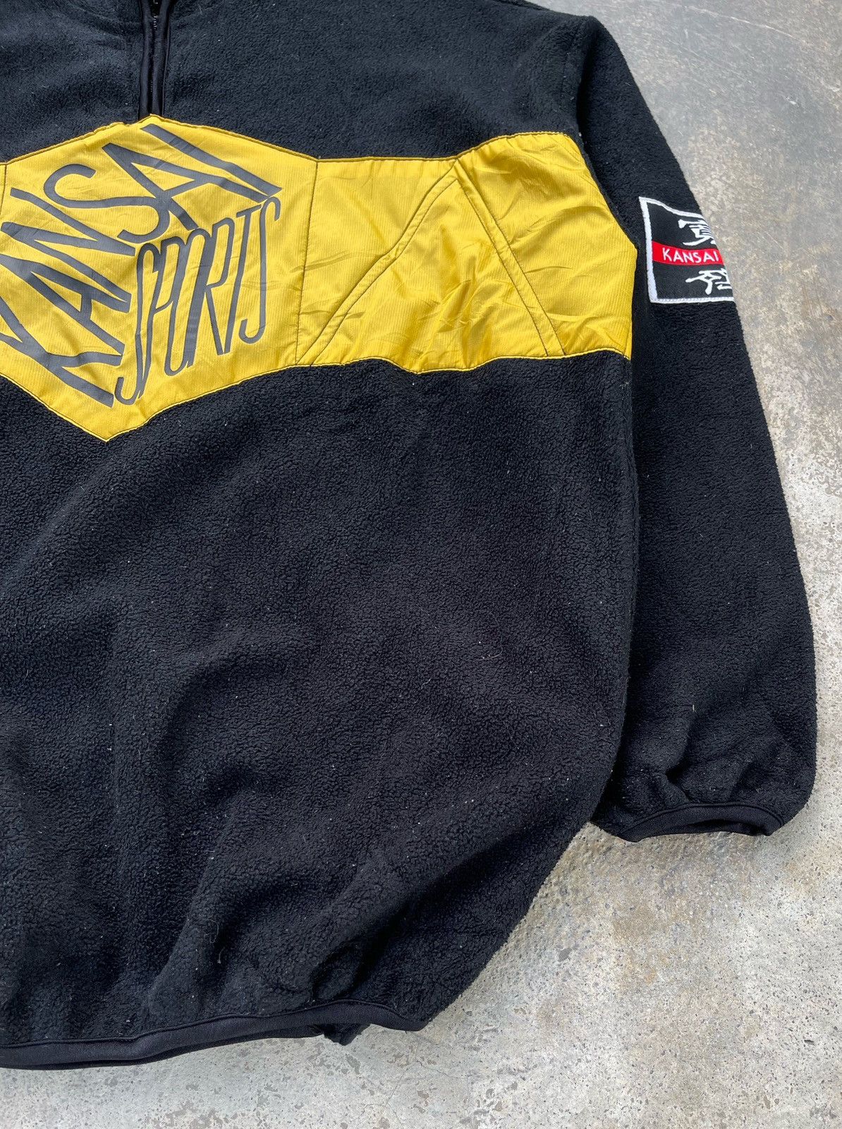 Kansai Yamamoto 🔥Vintage Kansai Sports Box Logo Fleece Sweater Half Zip Size US M / EU 48-50 / 2 - 5 Thumbnail