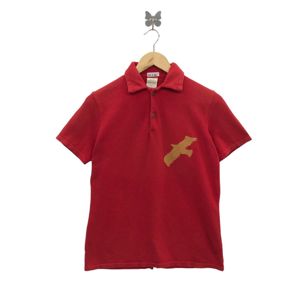 image of Kapital Bird Logo Polos Tee in Red, Men's (Size XS)