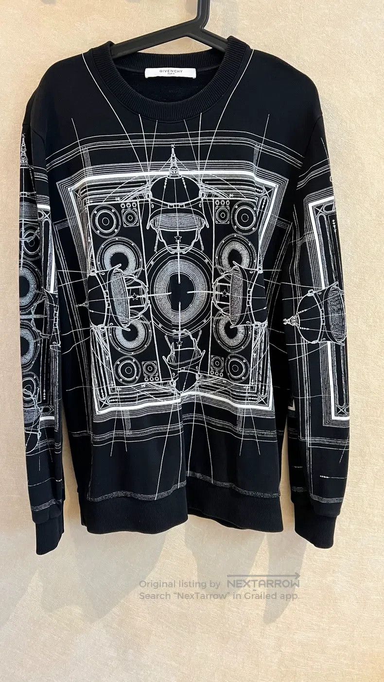 Givenchy Sound Geometry Pattern Hoodie (Size S Thin Fleec