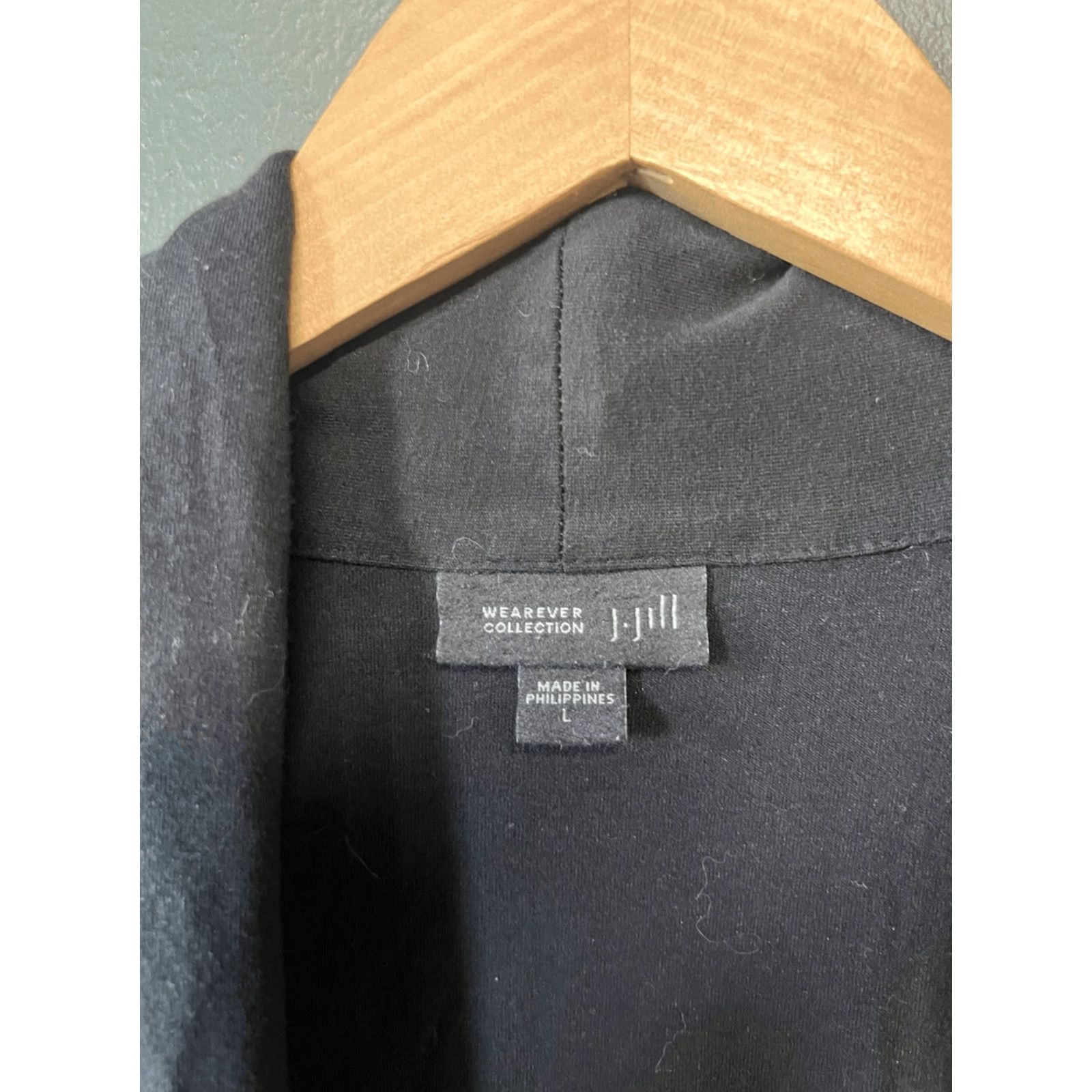 J. Jill J. Jill Womens Wearever Black Open Front Cardigan Sweatshirt L Size Size L / US 10 / IT 46 - 3 Thumbnail