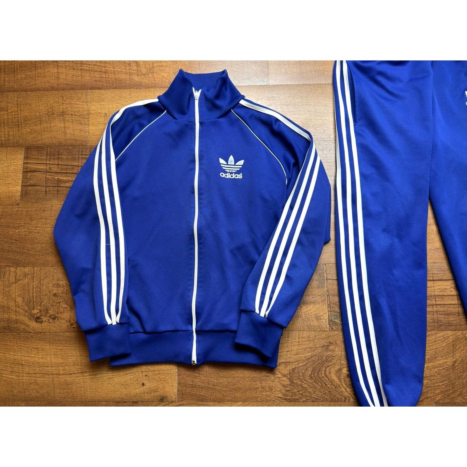 Adidas VINTAGE adidas Track Suit Blue 2 Piece Men’s M Jacket Pants Set Size 40R - 5 Thumbnail