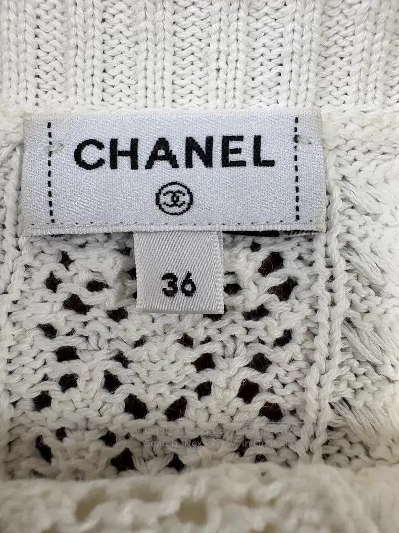 Chanel Chanel 24M white double C logo round neck hollow knit Size XS / US 0-2 / IT 36-38 - 5 Thumbnail