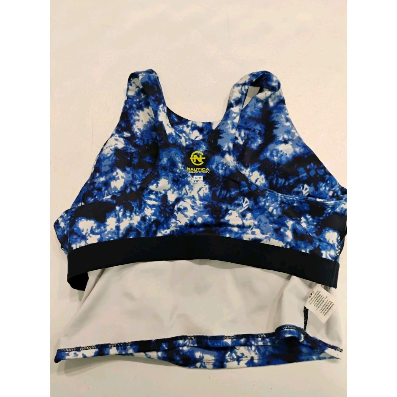 Nautica Nautica Competition Sport Bra Athletic Top Tie Dye Crop Tank Size Medium Blue Women Built-In Bra Athletic Crop Tank Shirt Size M / US 6-8 / IT 42-44 - 3 Thumbnail