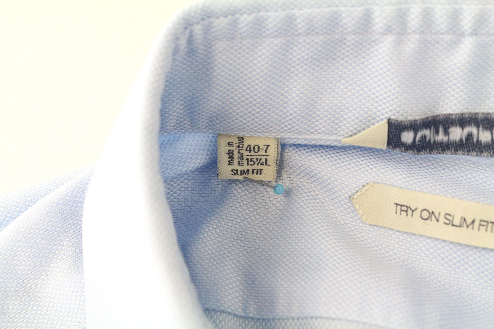Suitsupply 40-7/15 3/4L Slim Blue Cotton Button-Up Shirt 79077 Size 40L - 5 Thumbnail