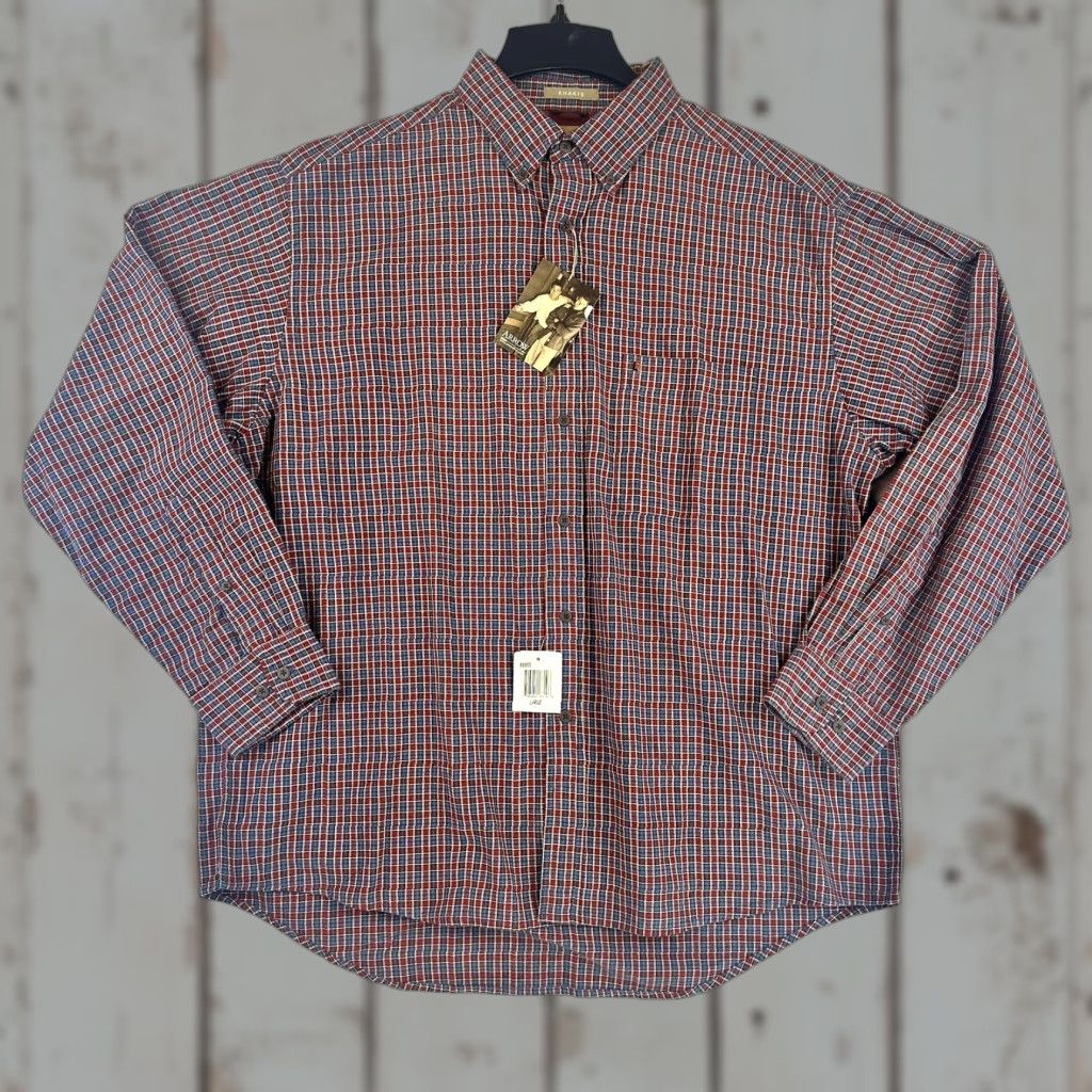 Arrow Arrow Shirt Mens Large Red Plaid Button-Down 100% Cotton Long Sleeve Shirt Size US L / EU 52-54 / 3 - 1 Thumbnail