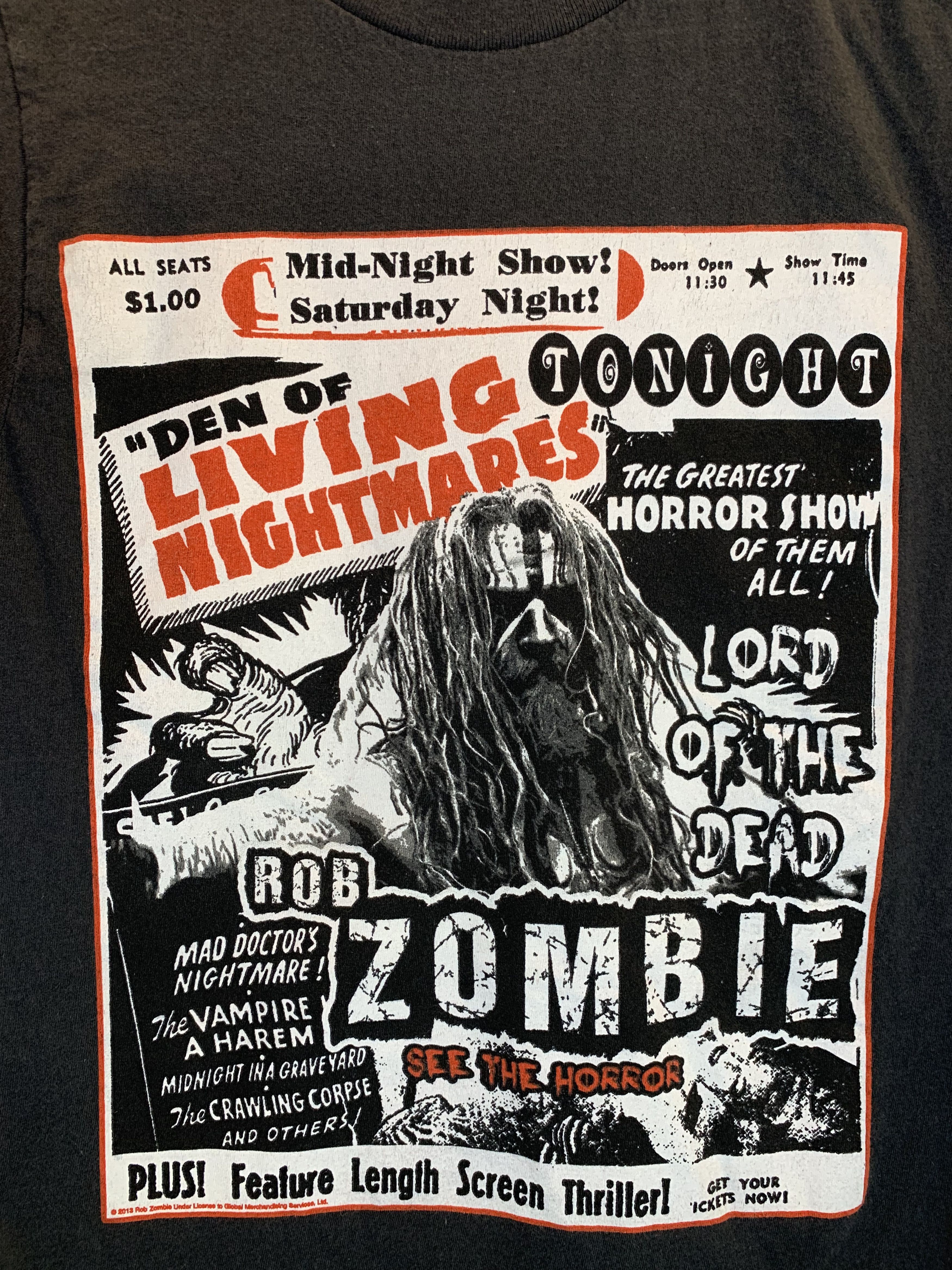 Band Tees RARE* Vintage Rob Zombie Den Of Living Nightmares Band Shirt Size US S / EU 44-46 / 1 - 2 Thumbnail